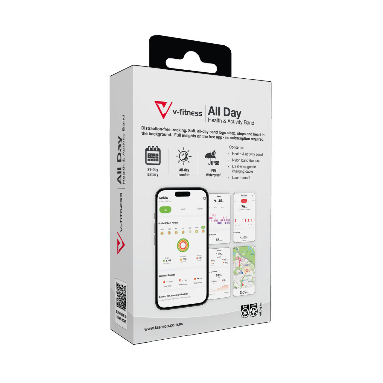 V-Fitness Smart Band Black