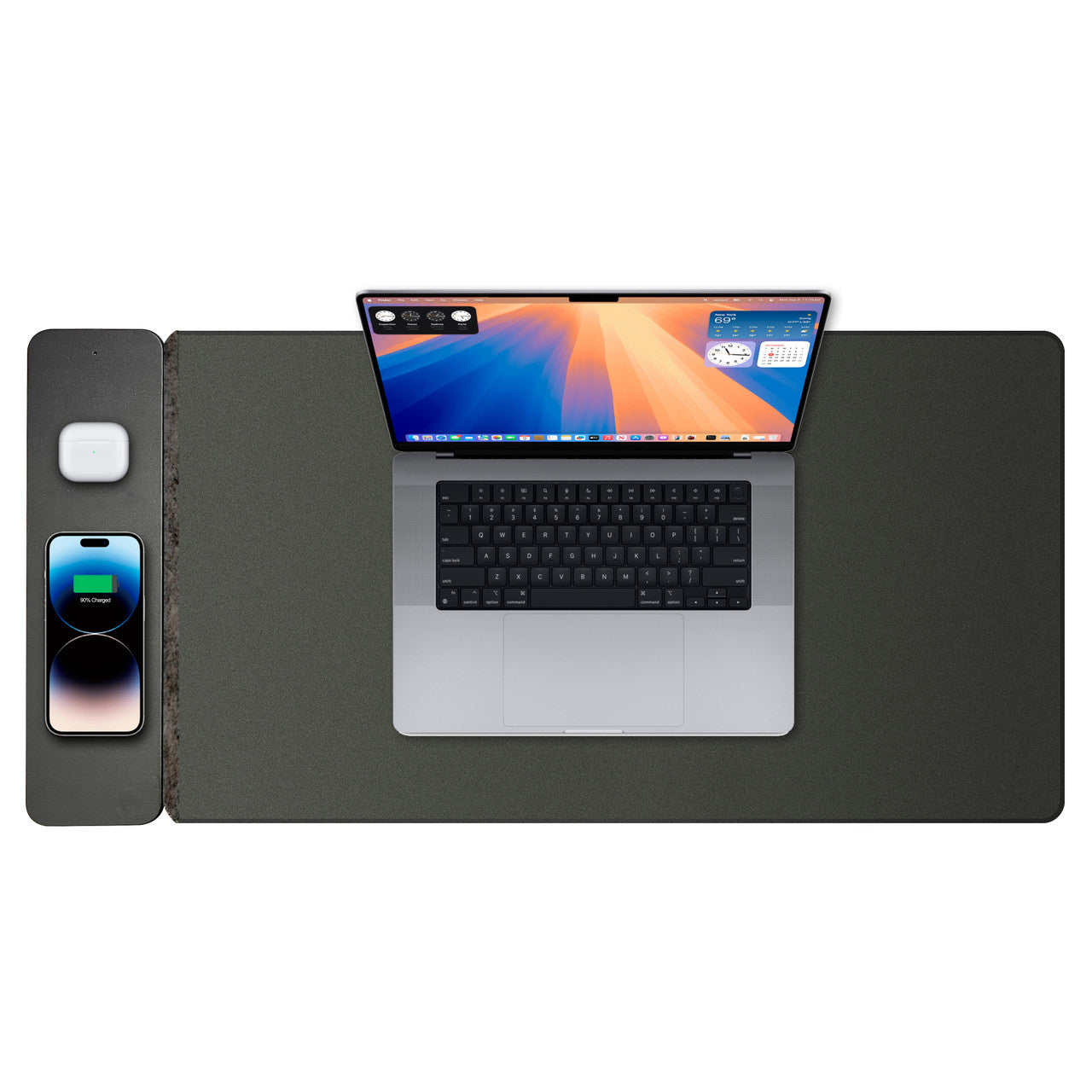 Desktops & Accessories: Laser Wireless Charging Desk Mat Black