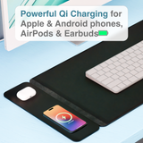 Desktops & Accessories: Laser Wireless Charging Desk Mat Black