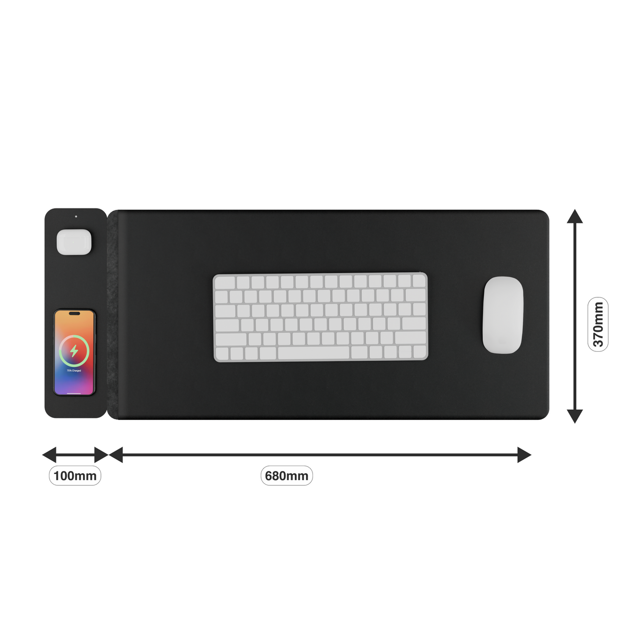 Desktops & Accessories: Laser Wireless Charging Desk Mat Black