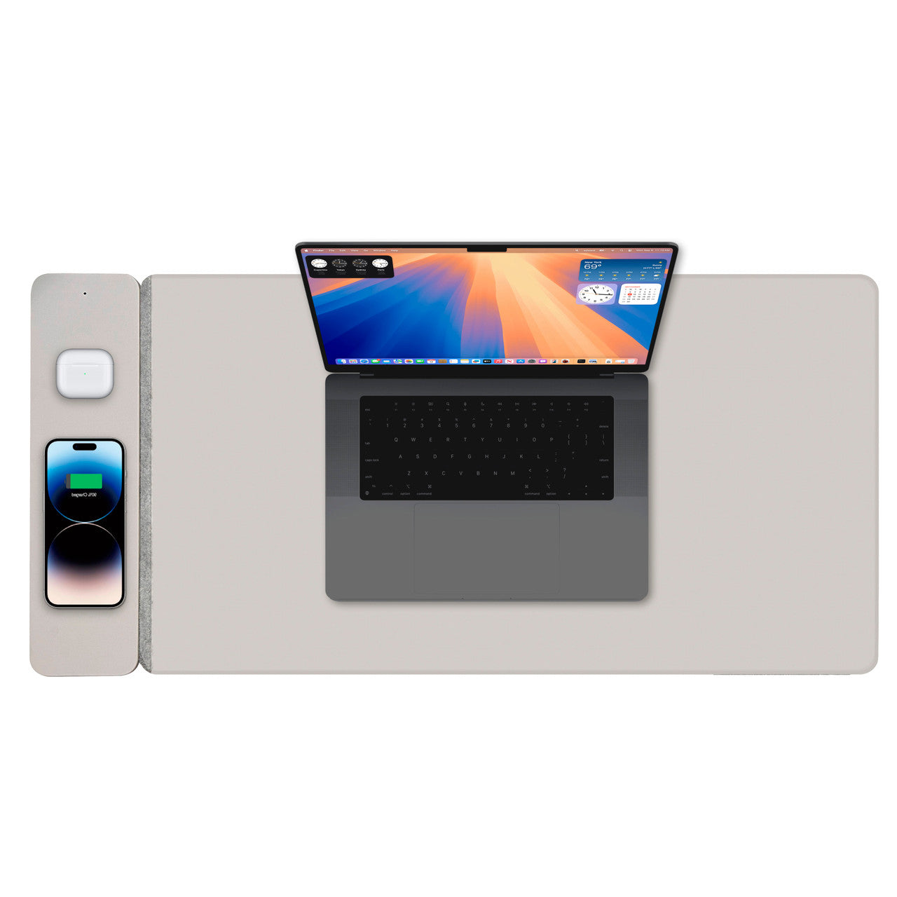 Desktops & Accessories: Laser Wireless Charging Desk Mat Grey
