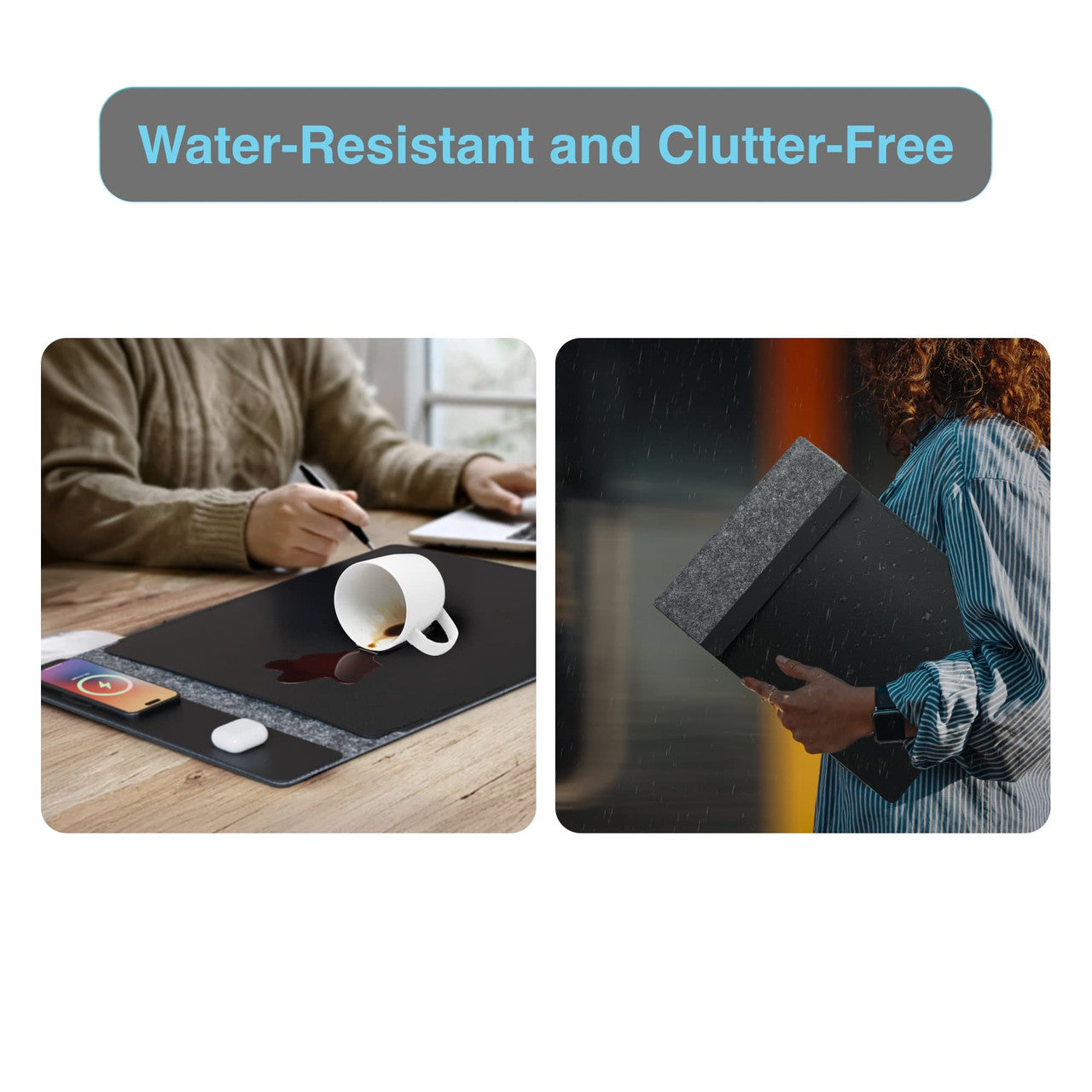 Desktops & Accessories: Laser Wireless Charging Laptop Sleeve Up to 16 Inch Black