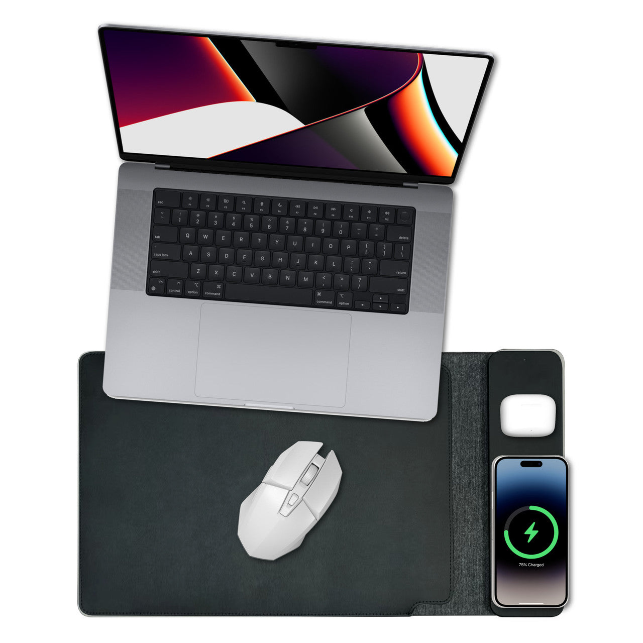 Desktops & Accessories: Laser Wireless Charging Laptop Sleeve Up to 16 Inch Black