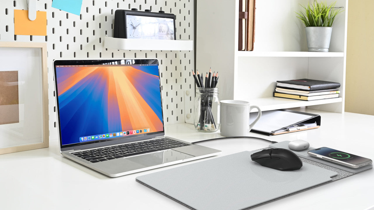 Desktops & Accessories: Laser Wireless Charging Laptop Sleeve Up to 16 Inch Grey