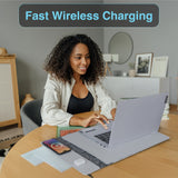 Desktops & Accessories: Laser Wireless Charging Laptop Sleeve Up to 16 Inch Grey