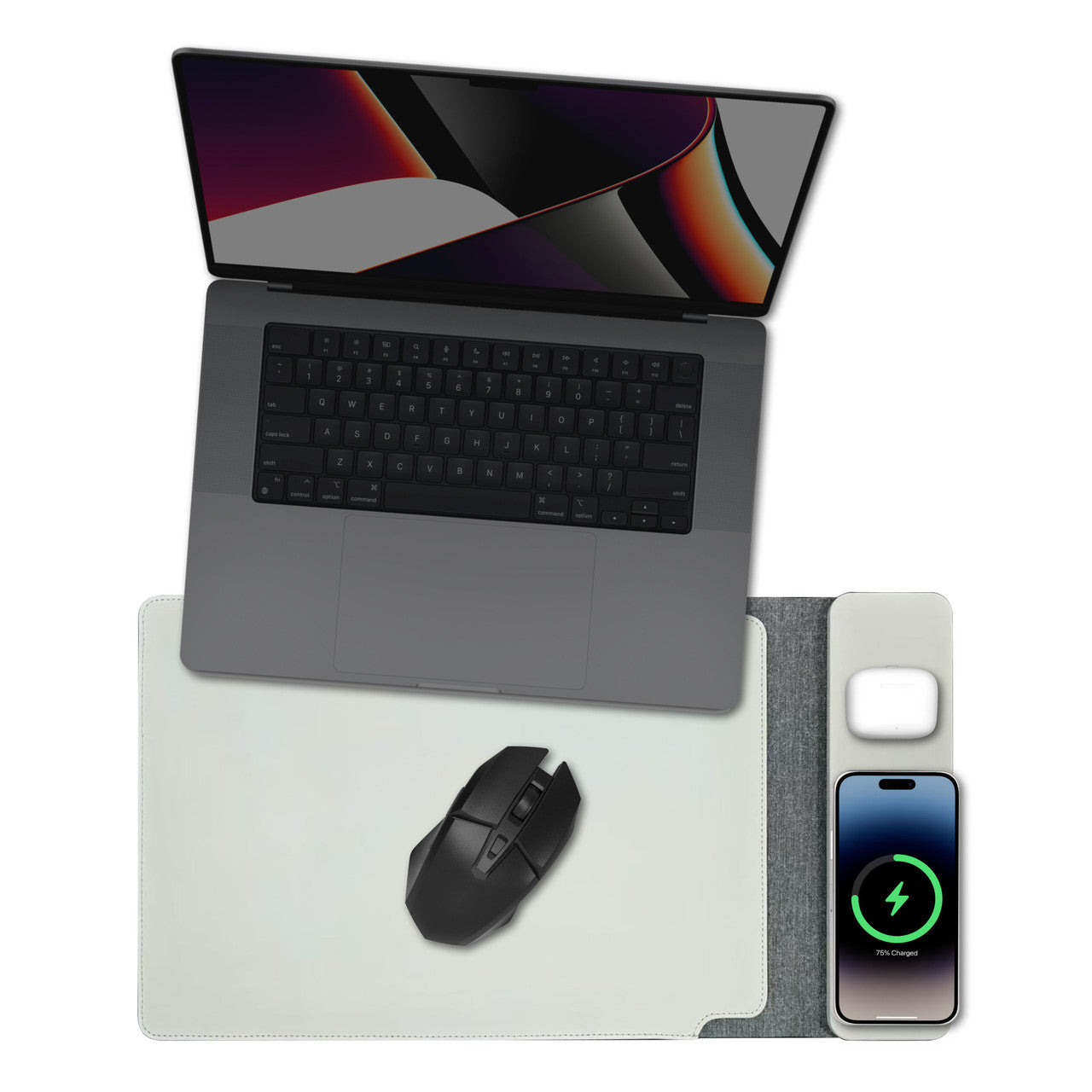 Desktops & Accessories: Laser Wireless Charging Laptop Sleeve Up to 16 Inch Grey