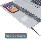 Desktops & Accessories: Laser Wireless Charging Laptop Sleeve Up to 16 Inch Grey