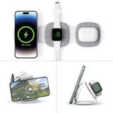 Powerboards & Adapters: Laser 3-in-1 Travel Wireless Charging Pad for Apple