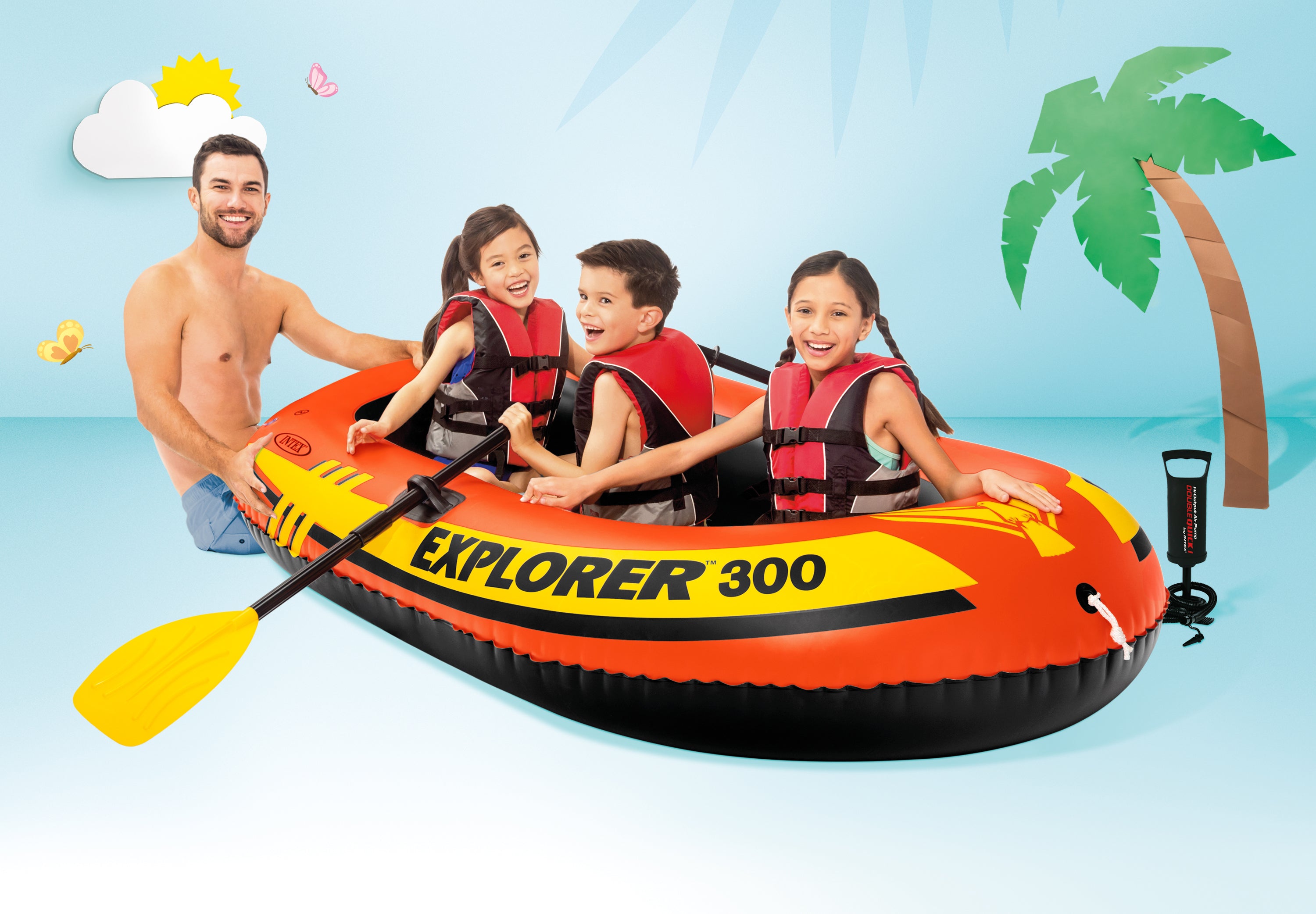 Canoes & Kayaks: Intex Explorer 300 - Inflatable Boat 58332