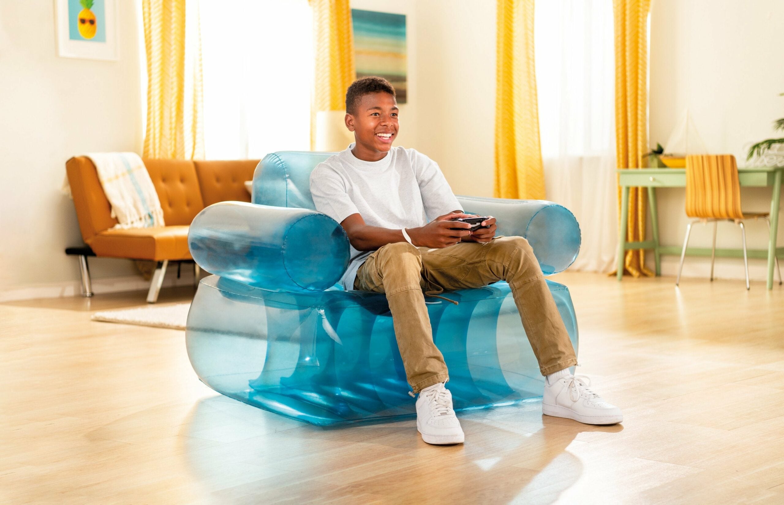 Arm Chairs & Recliners: Intex Transparent Blue Inflatable Armchair 66503