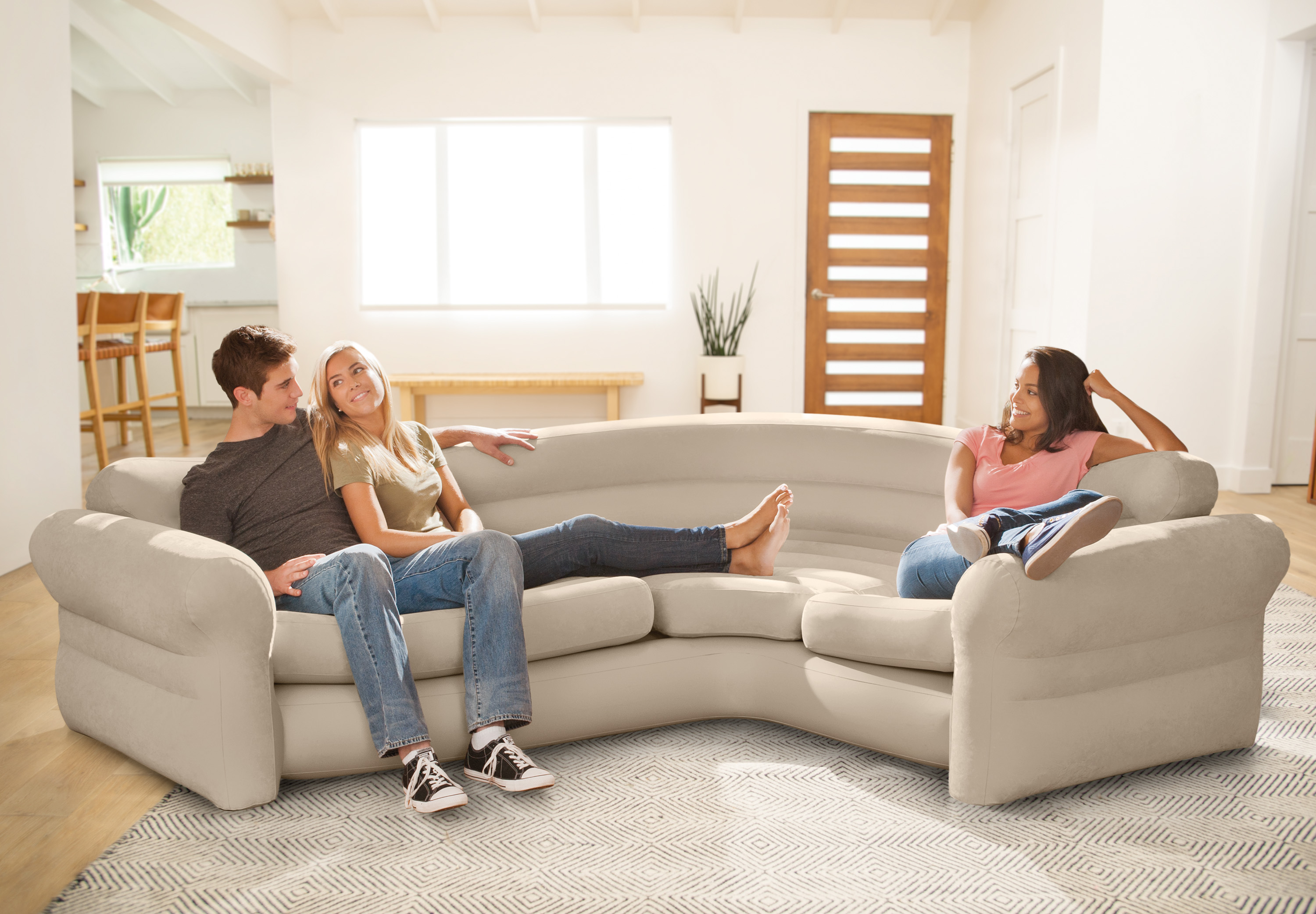 Sofas & Sofa Beds: Intex Corner Sofa L-Shaped Inflatable Couch 68575