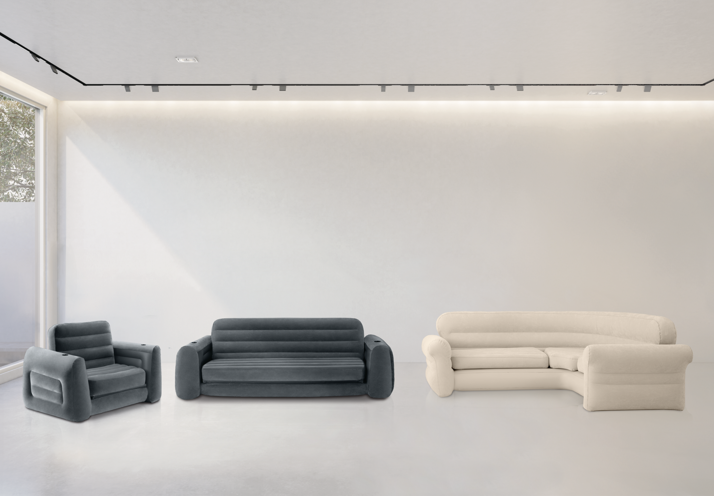 Sofas & Sofa Beds: Intex Corner Sofa L-Shaped Inflatable Couch 68575