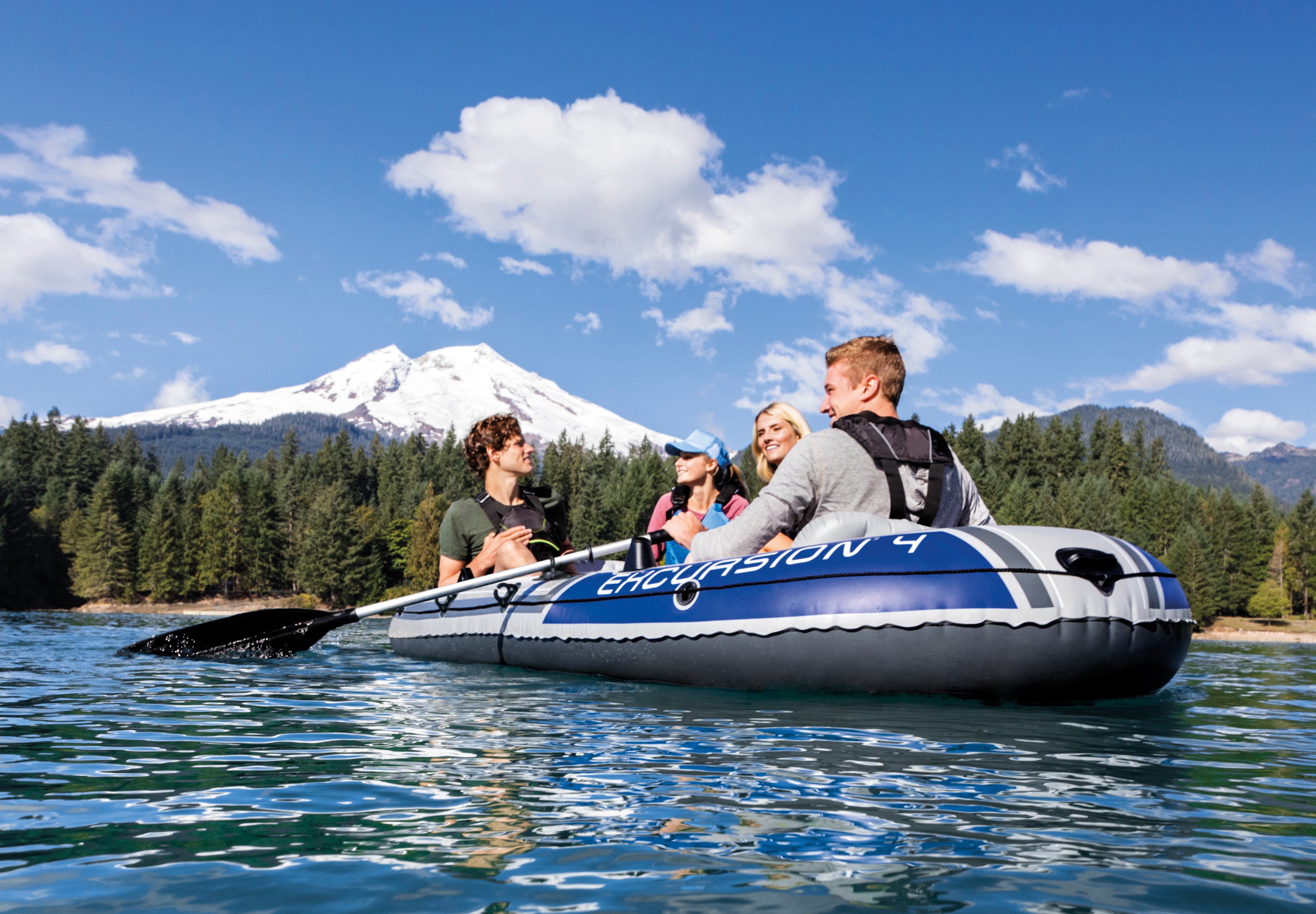 Canoes & Kayaks: Intex Excursion 4 Boat Set 68324