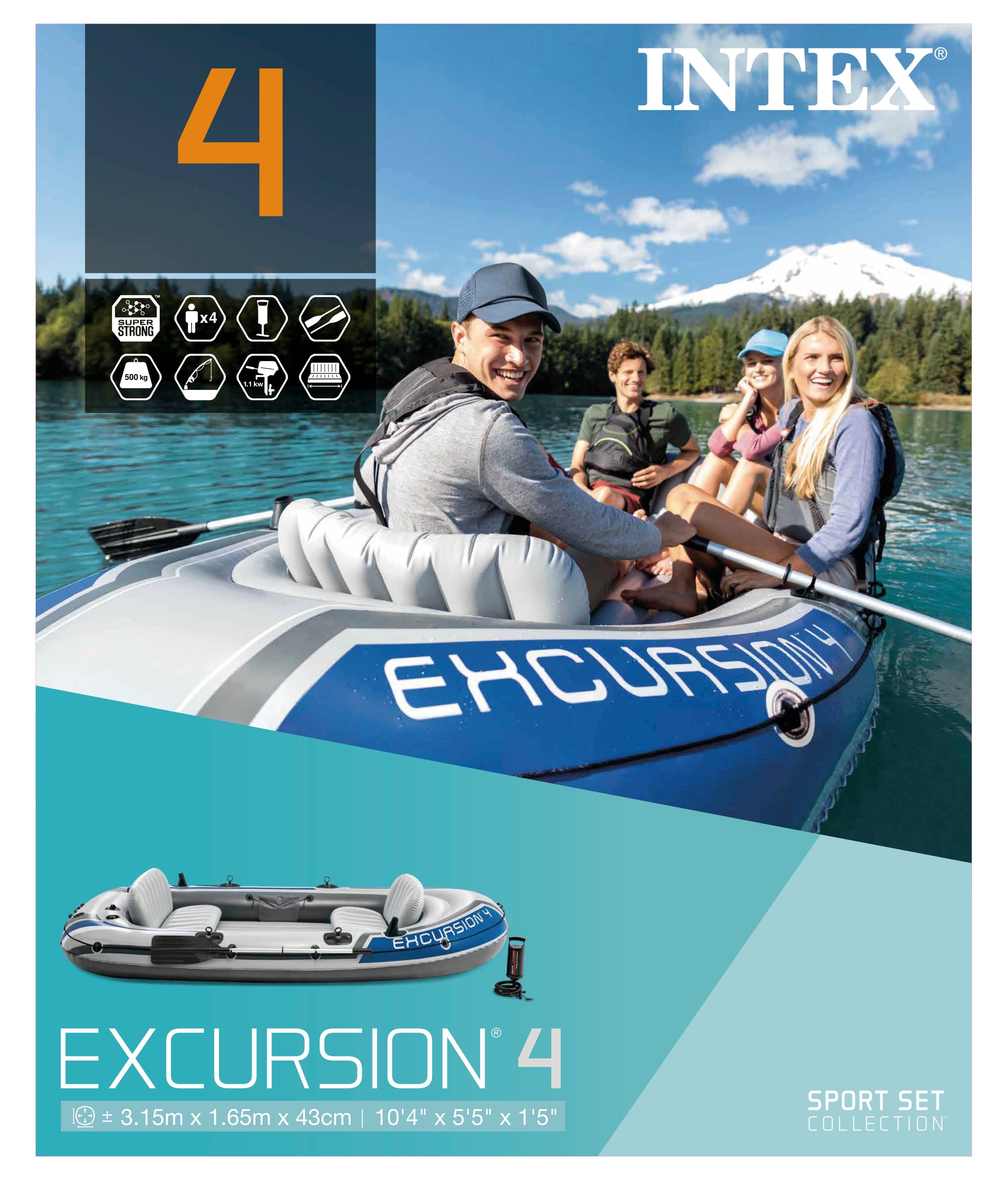Canoes & Kayaks: Intex Excursion 4 Boat Set 68324