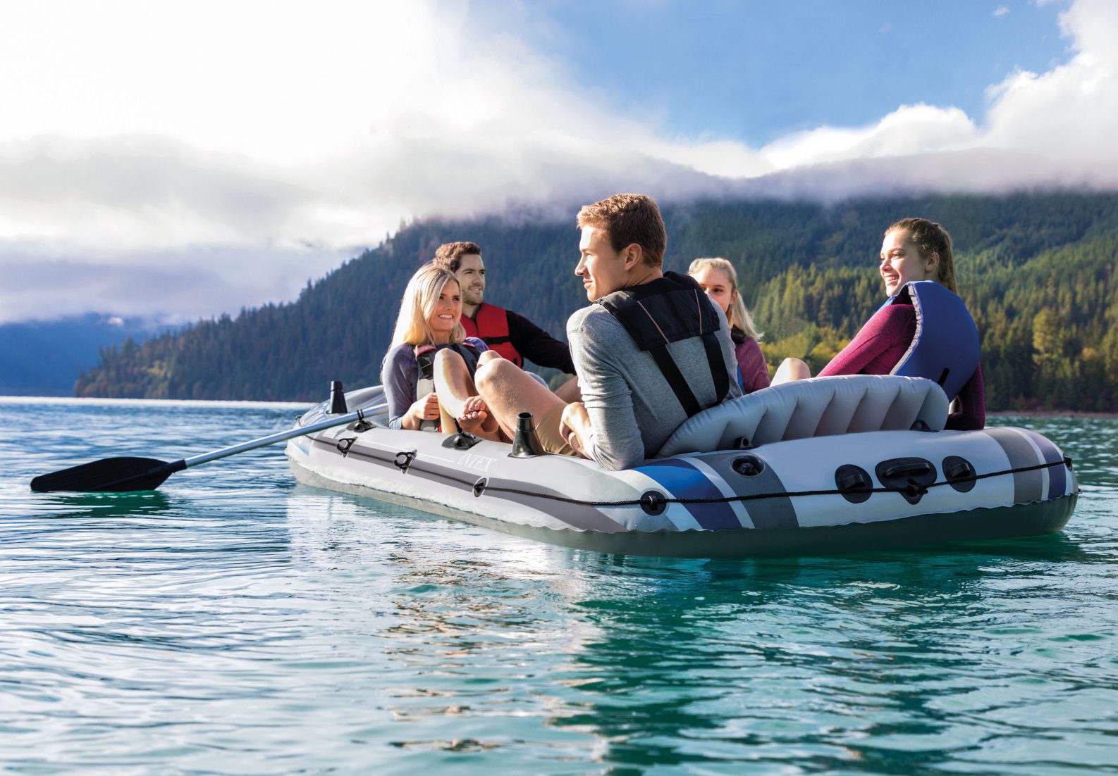 Canoes & Kayaks: Intex Excursion 5 Boat Set 68325
