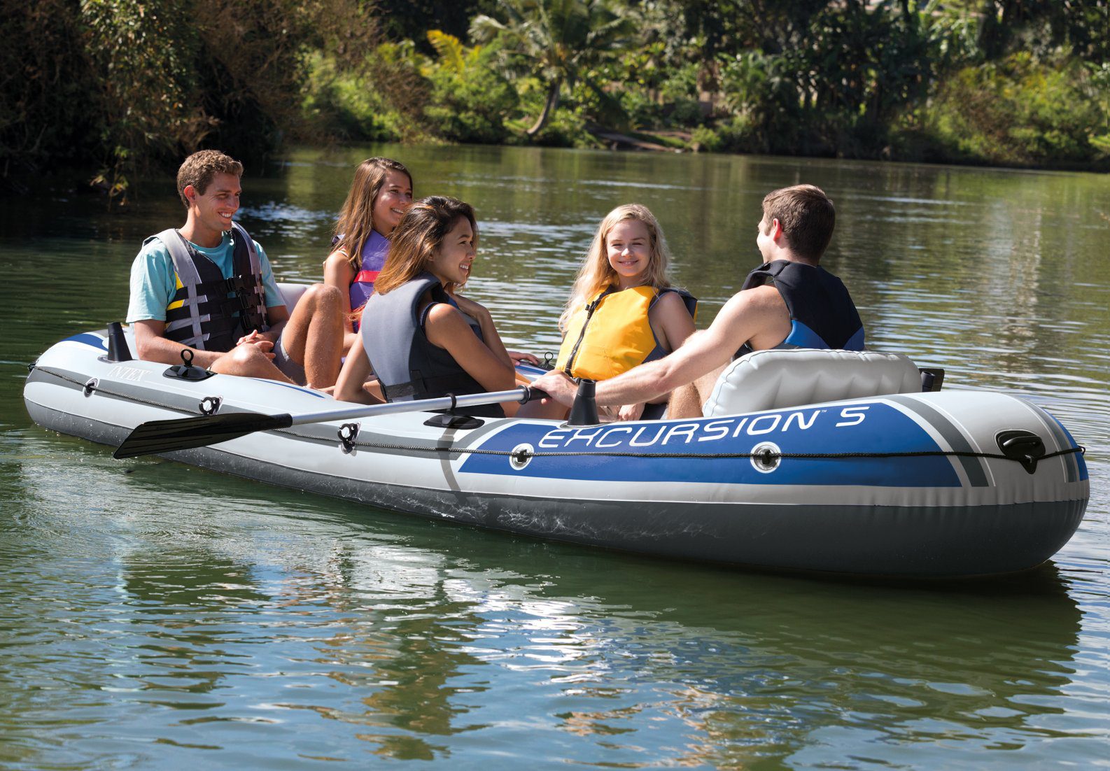 Canoes & Kayaks: Intex Excursion 5 Boat Set 68325