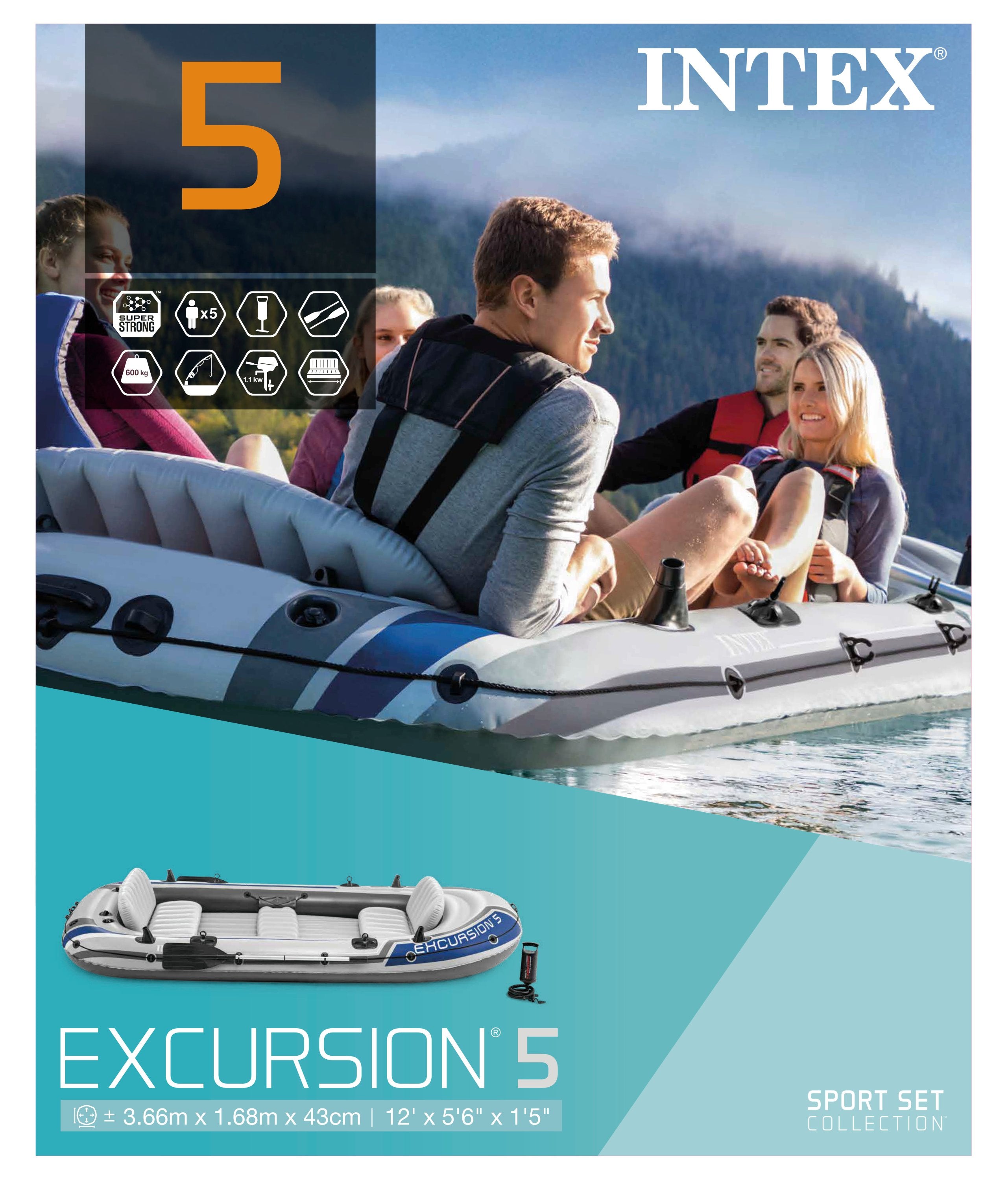 Canoes & Kayaks: Intex Excursion 5 Boat Set 68325