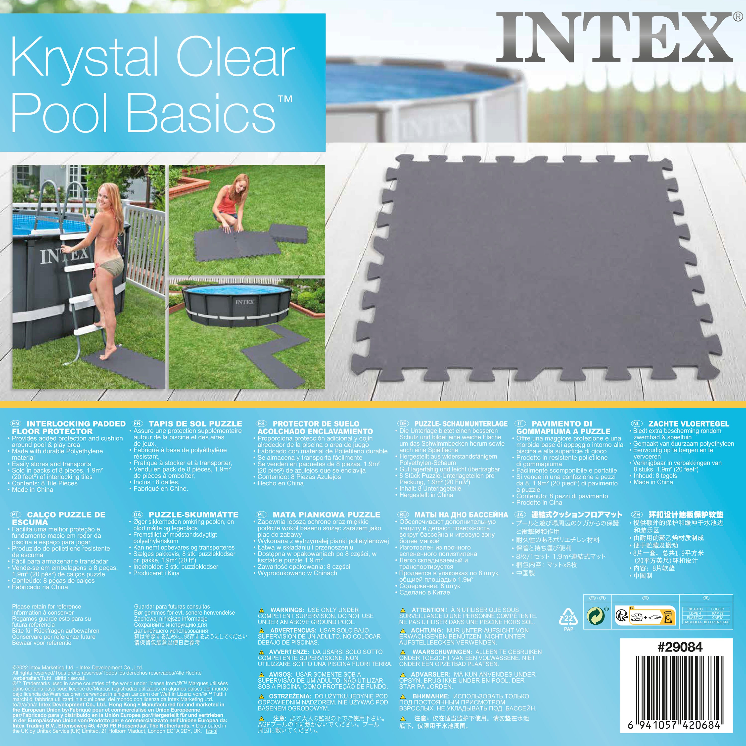 Outdoor Rugs: Intex Gray Padded Floor Protector Interlocking 8 x 50x50x0.5cm 29084