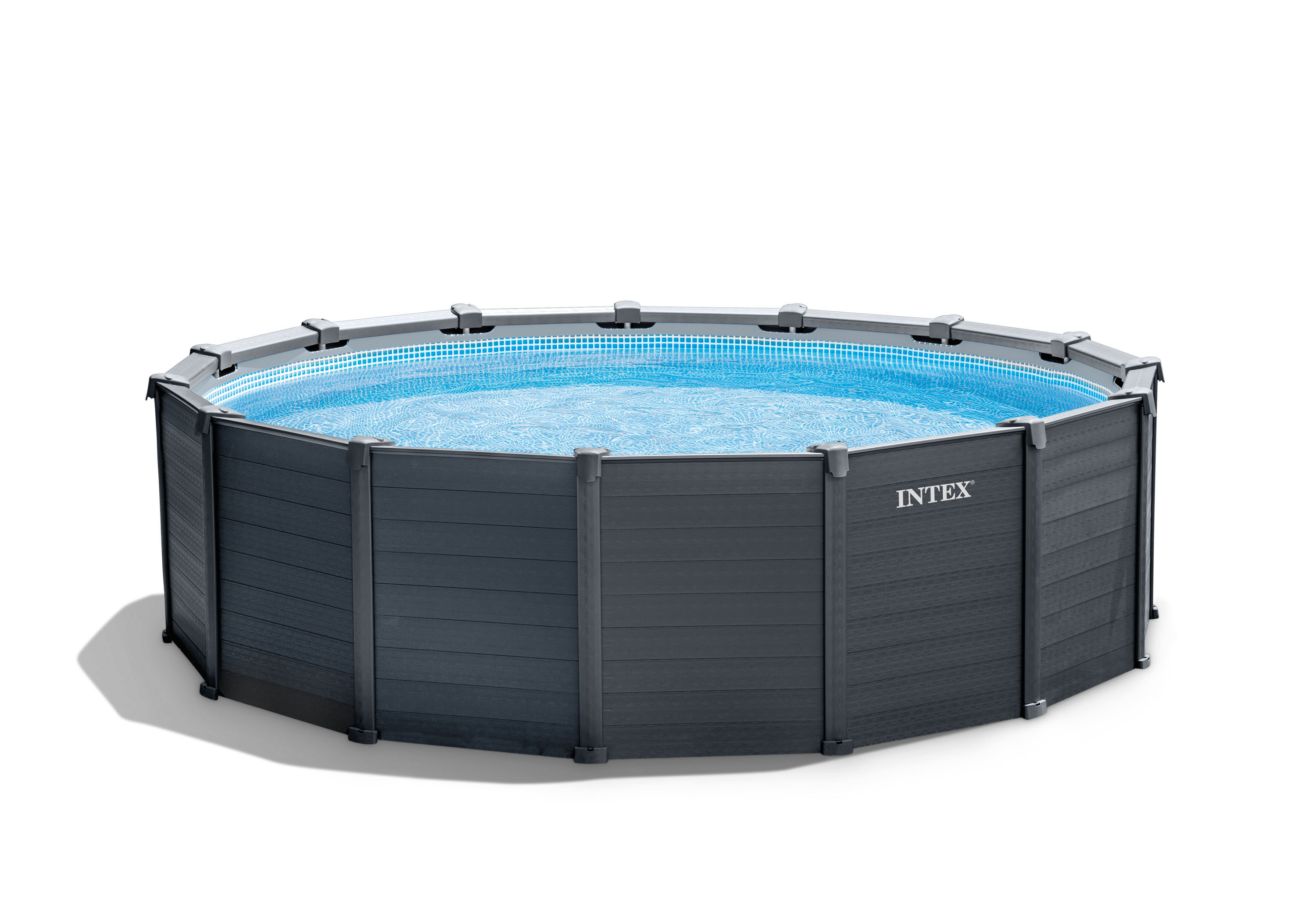 Swimming Pools: Intex Intex Graphite Grey Panel Pool 4.78 x 1.24M 26384