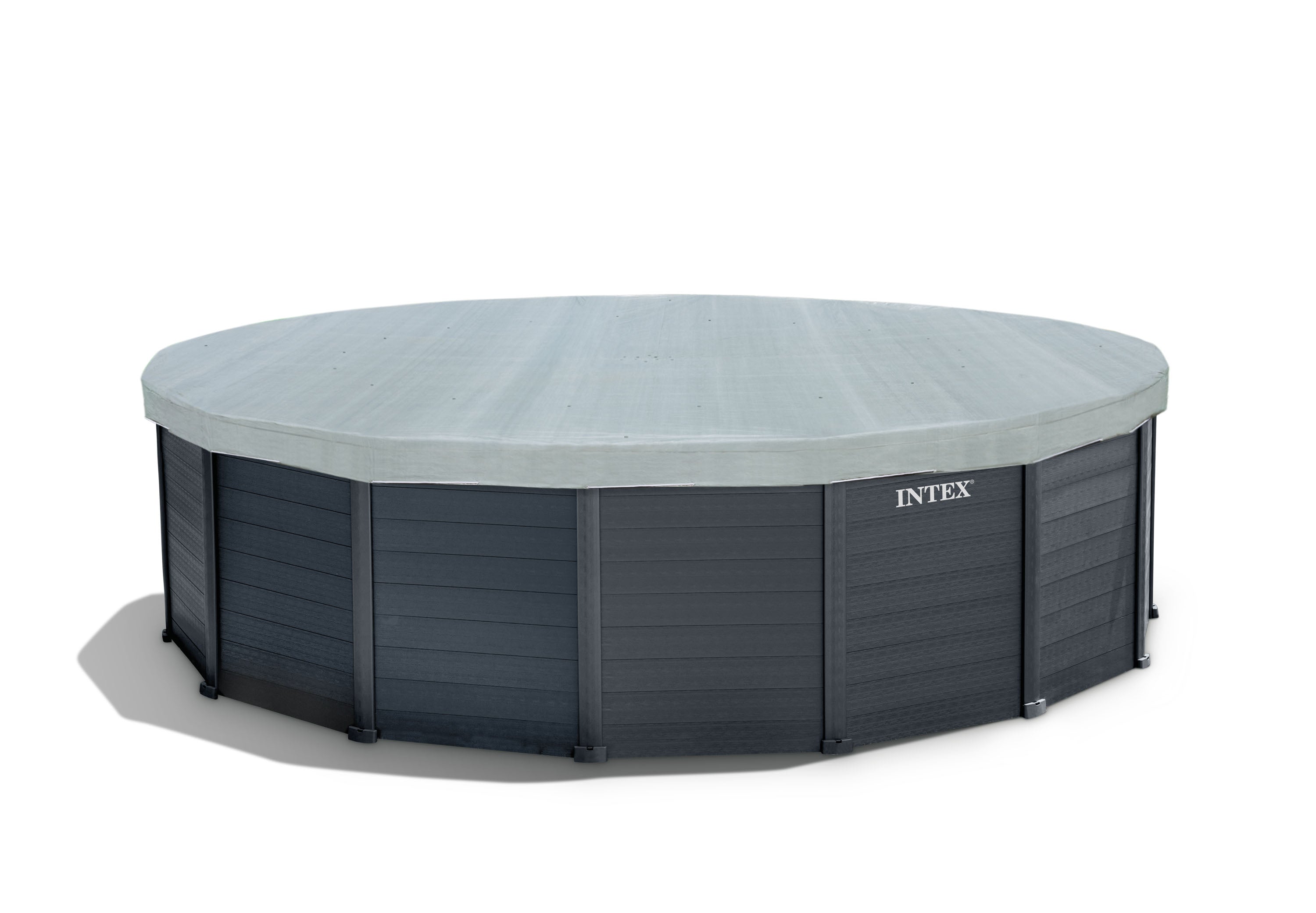 Swimming Pools: Intex Intex Graphite Grey Panel Pool 4.78 x 1.24M 26384