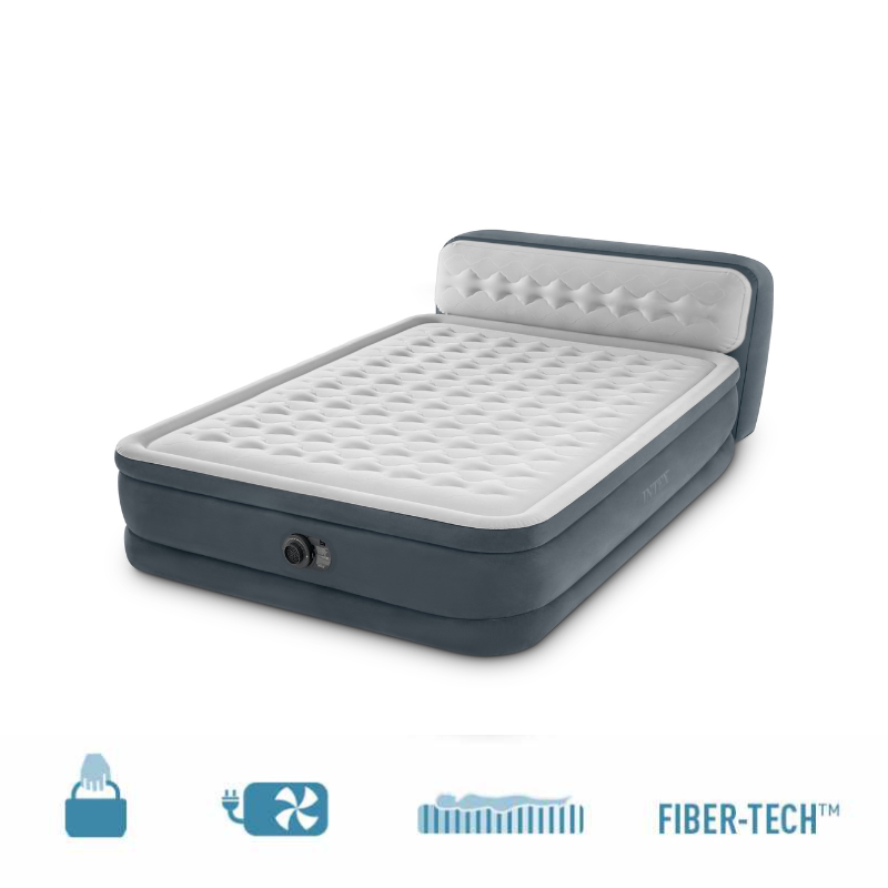 Inflatable Mattresses: Intex Queen Deluxe Headboard Airbed 64448
