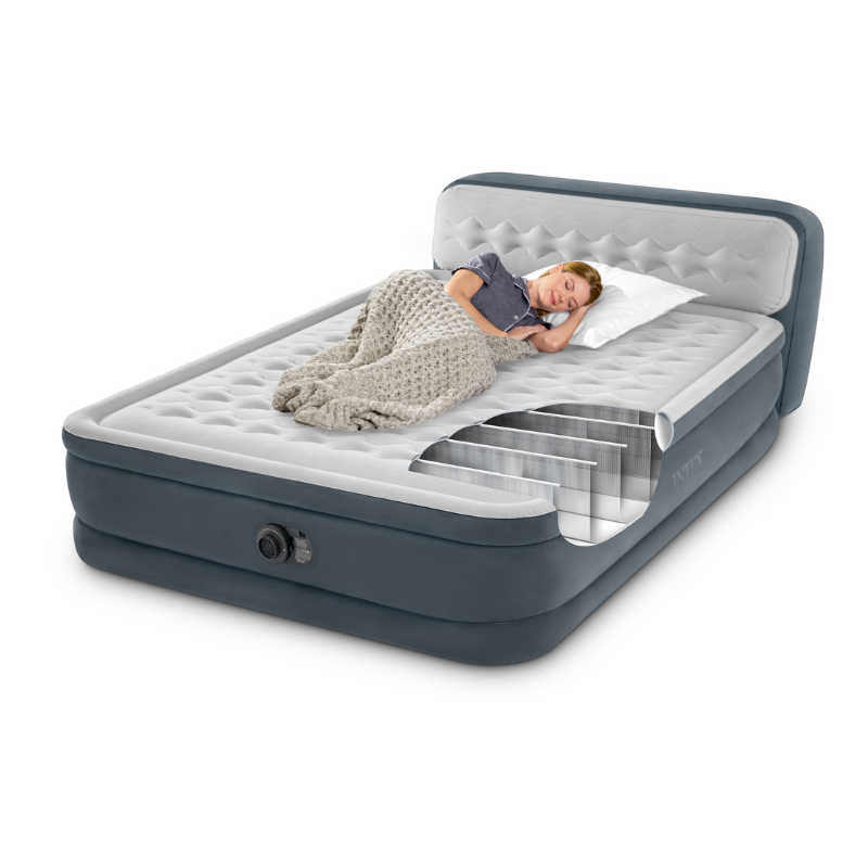 Inflatable Mattresses: Intex Queen Deluxe Headboard Airbed 64448