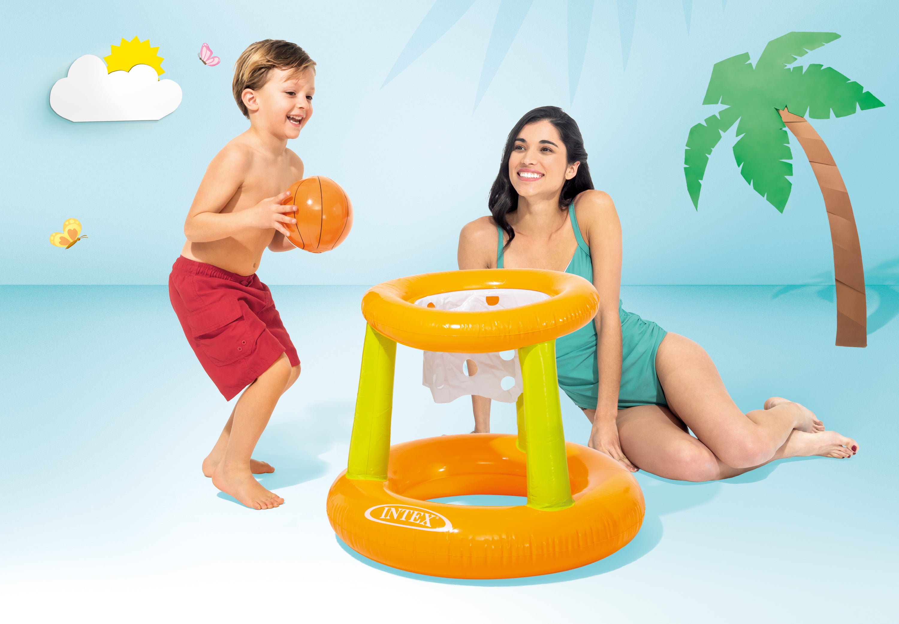 Pool Toys & Inflatables: Intex Floating Hoops Basketball Game 58504