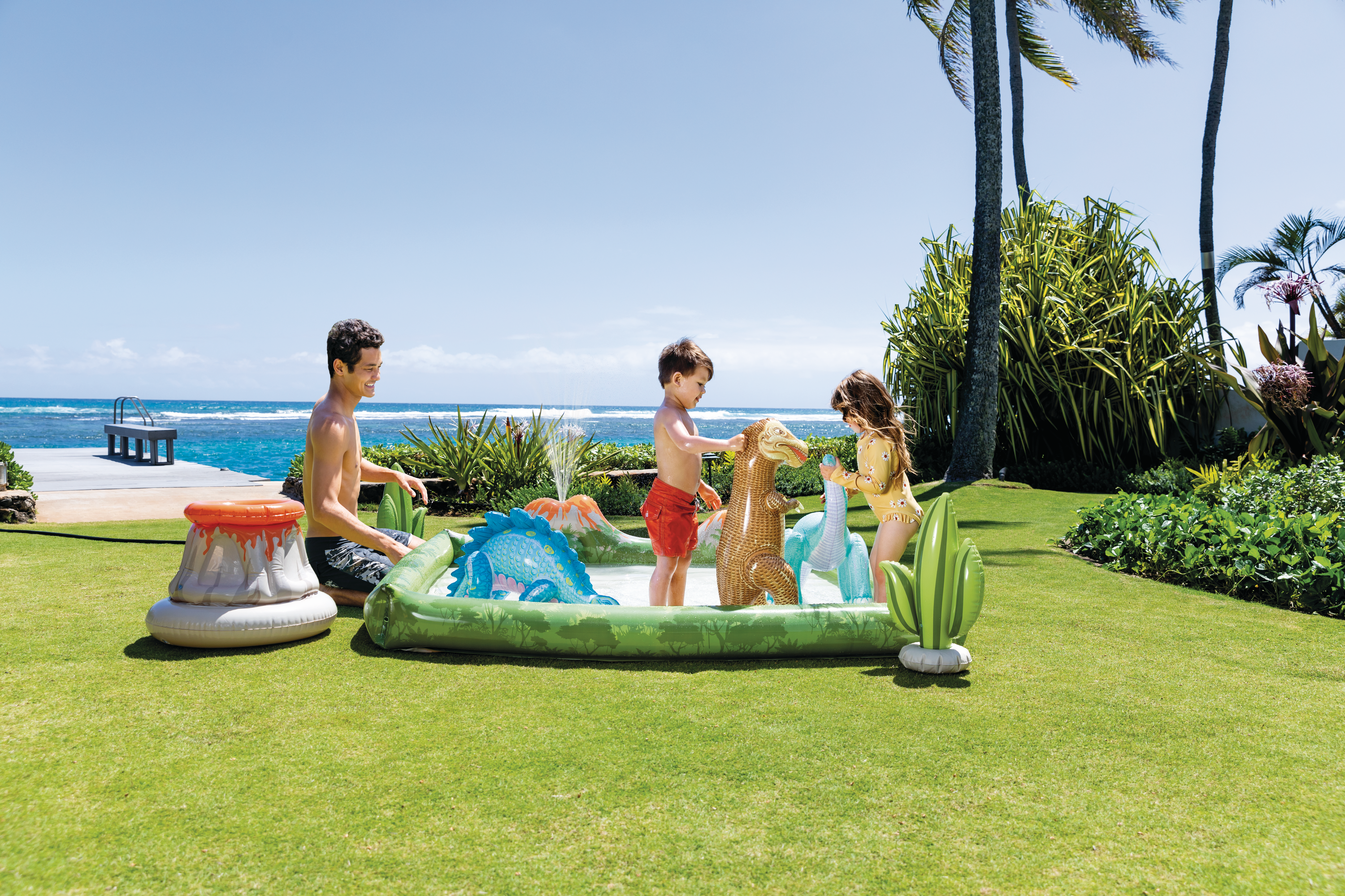Swimming Pools: Intex Jurassic Adventure Inflatable Play Center 56132