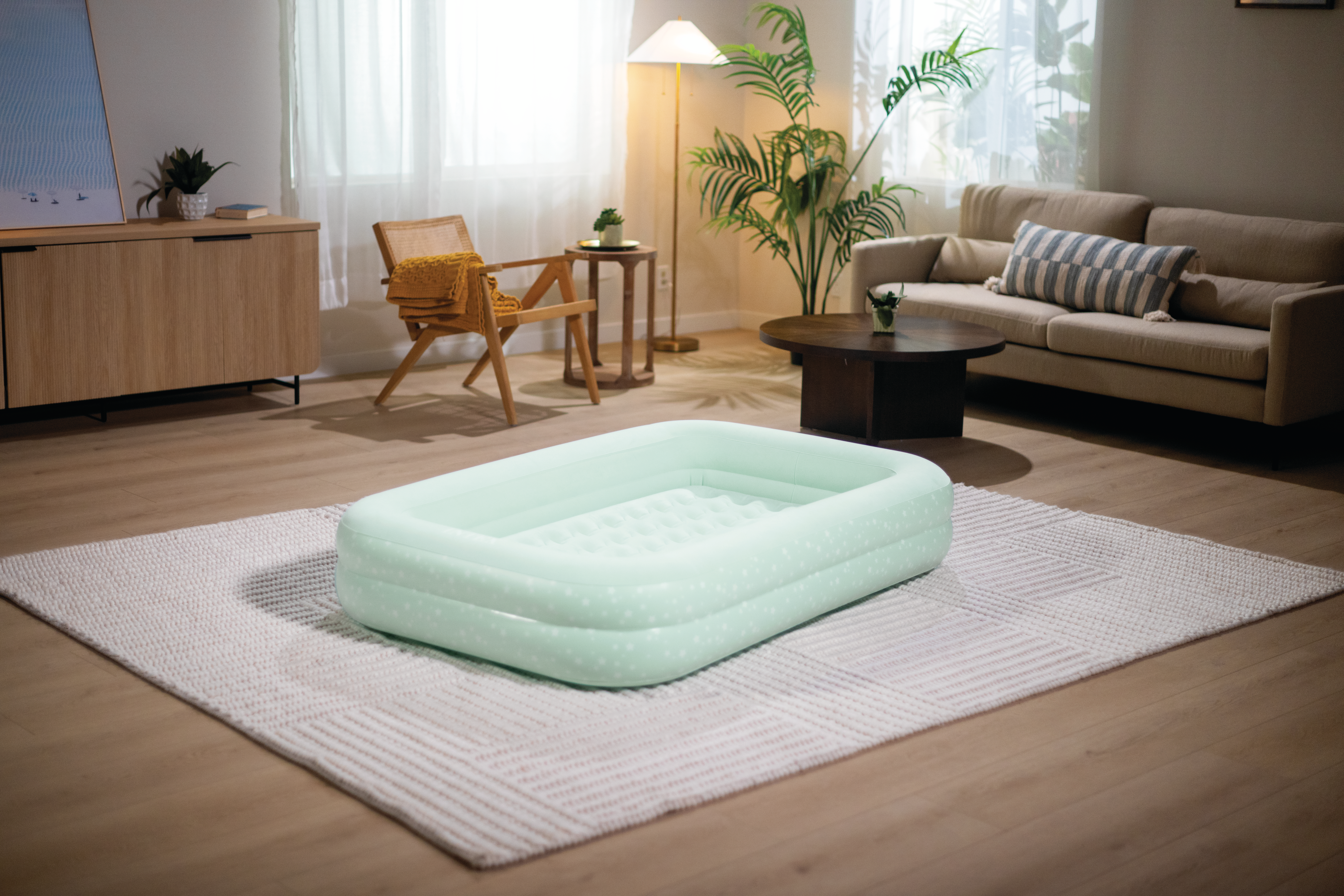 Inflatable Mattresses: Intex Kidz Inflatable Travel Bed set with Hand Pump - Stars. Great for Travel 66810