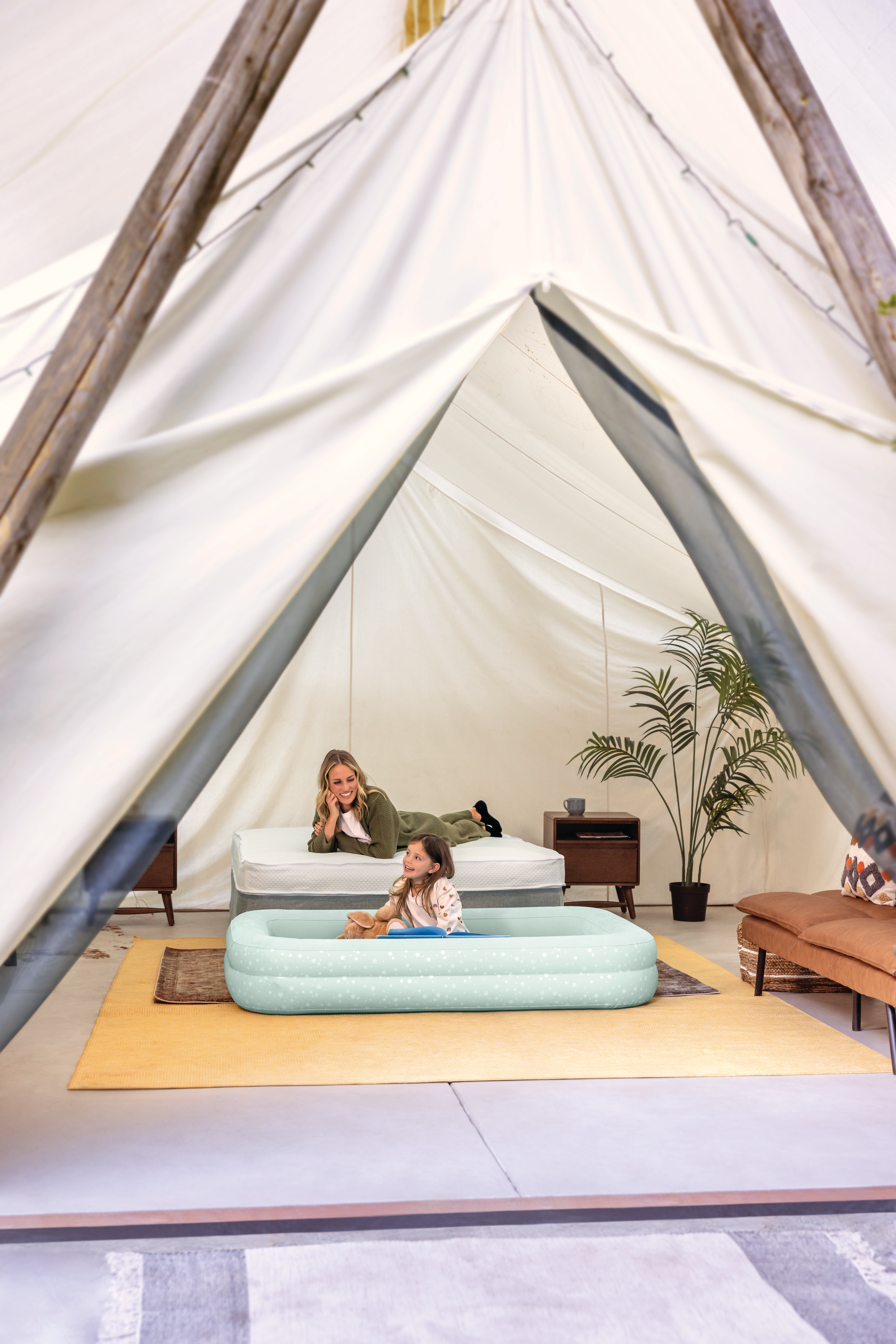 Inflatable Mattresses: Intex Kidz Inflatable Travel Bed set with Hand Pump - Stars. Great for Travel 66810