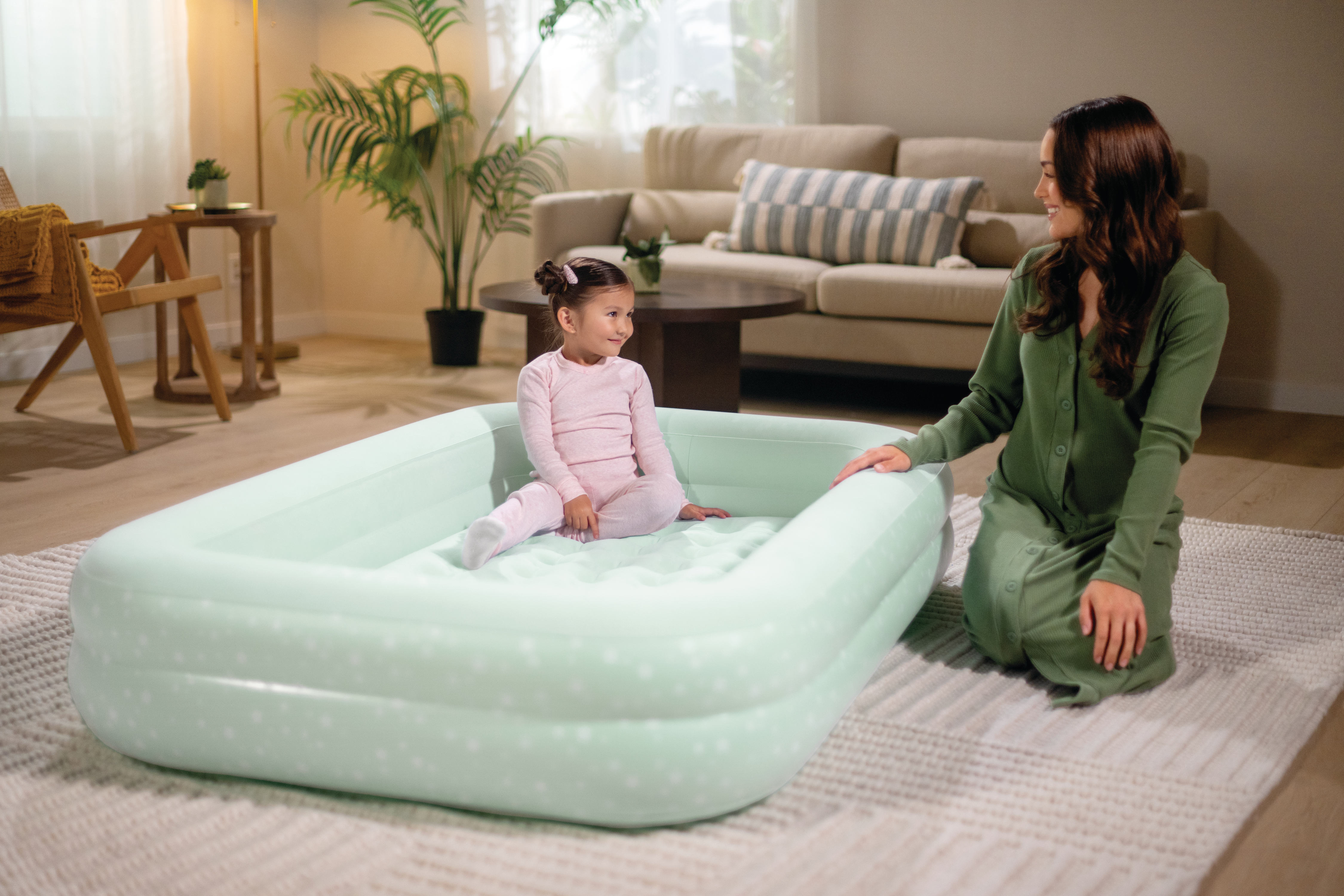 Inflatable Mattresses: Intex Kidz Inflatable Travel Bed set with Hand Pump - Stars. Great for Travel 66810