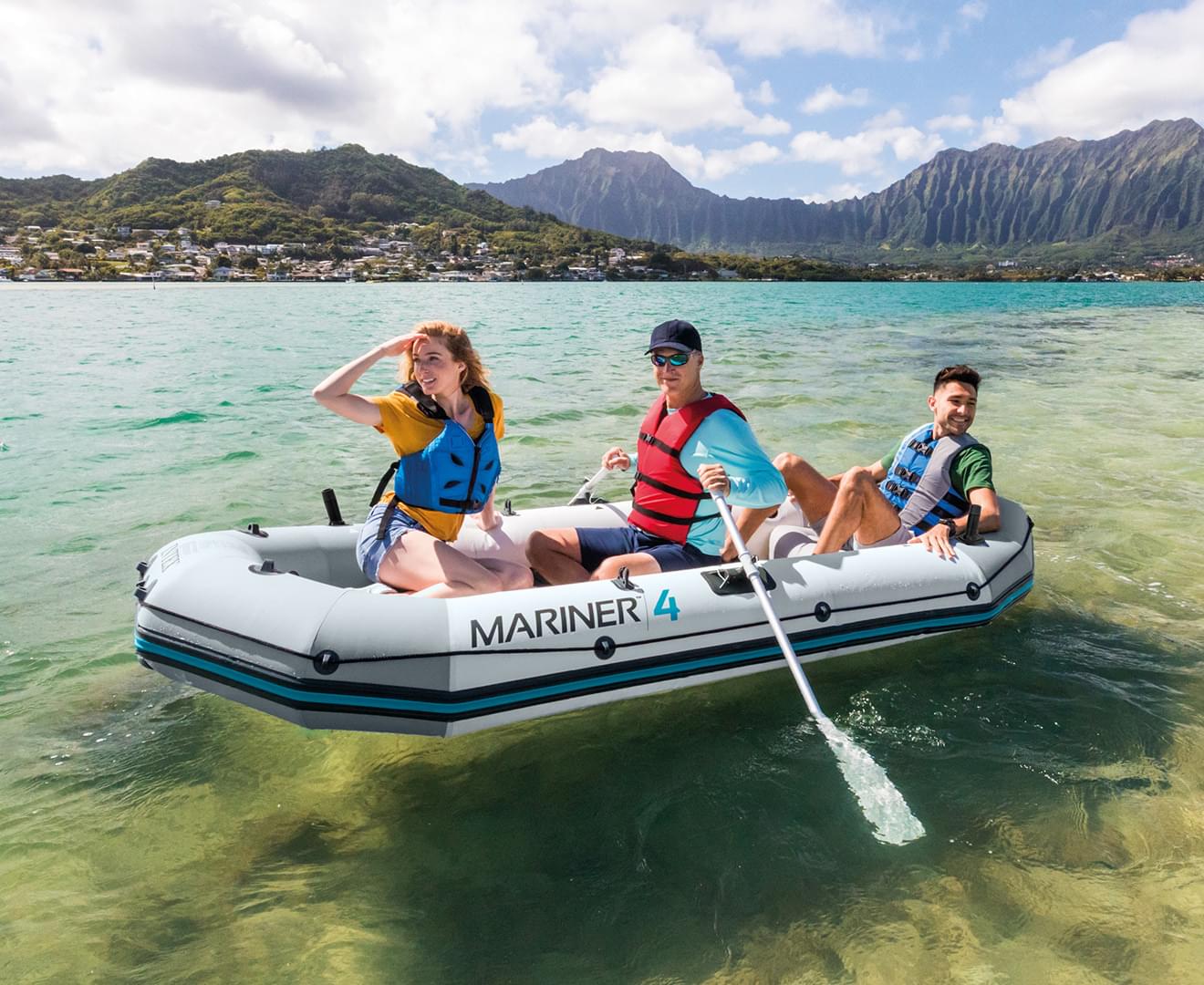 Boating Accessories: Intex Mariner 4 Boat Set 68376