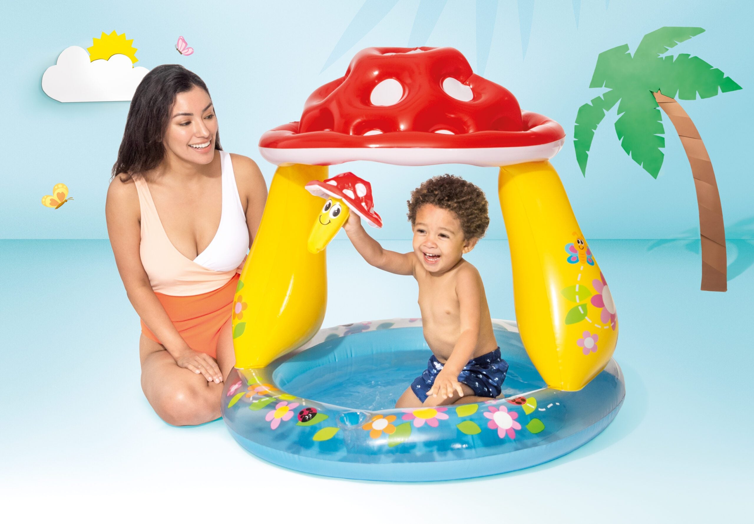 Swimming Pools: Intex Mushroom Inflatable Kiddie Pool 57114