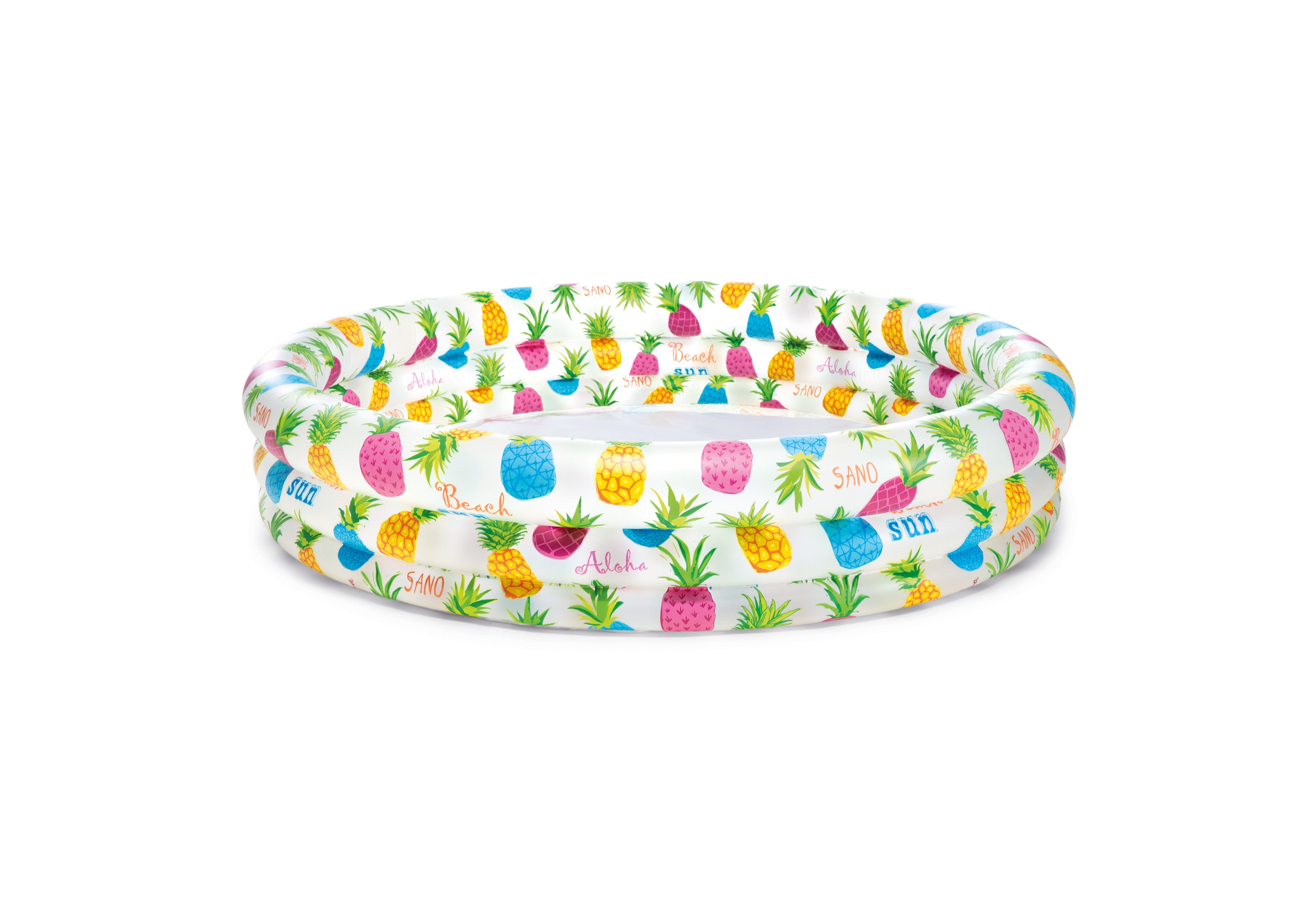 Swimming Pools: Intex 3 Ring Pineapple Splash Pool 59431 132cm