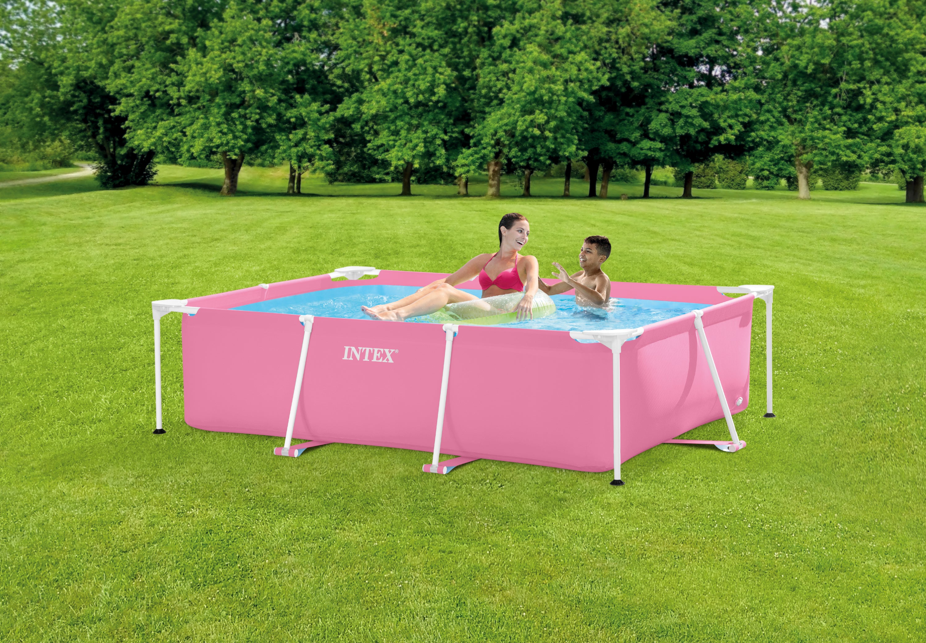 Swimming Pools: Intex Pink Rectangular Frame Pool 28266