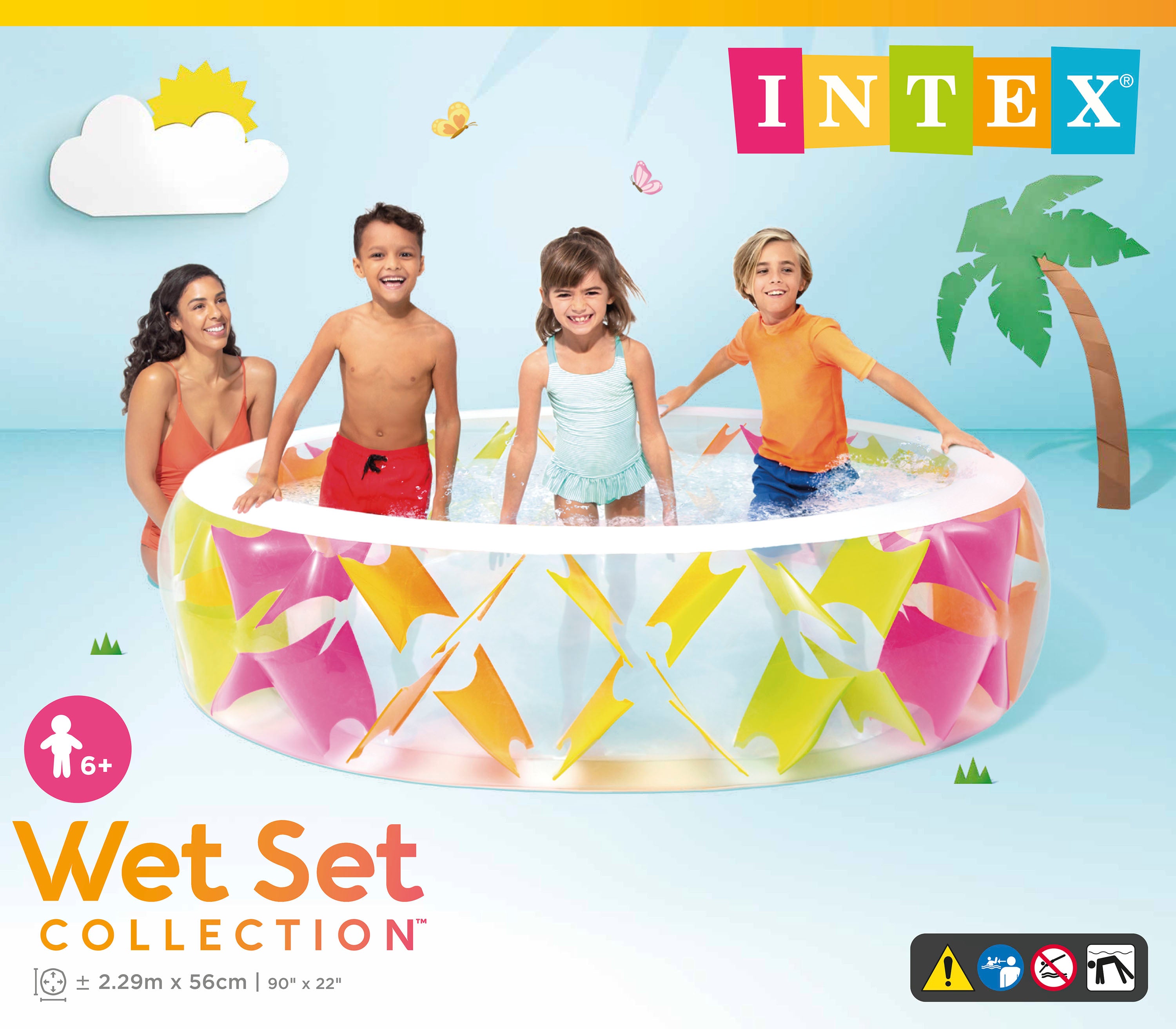 Swimming Pools: INTEX Pinwheel Swim Centre Pool 229cm x 56cm 56494