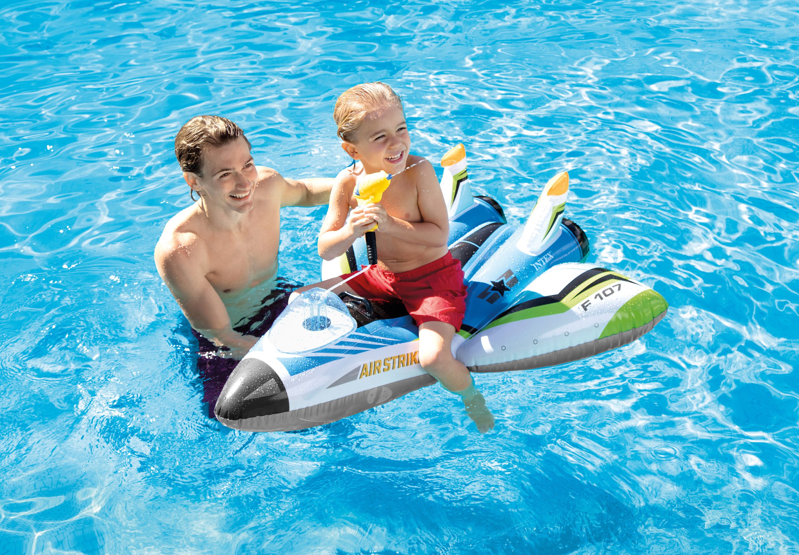 Pool Toys & Inflatables: Intex Water Gun Plane Ride-On Pool Toy 57536
