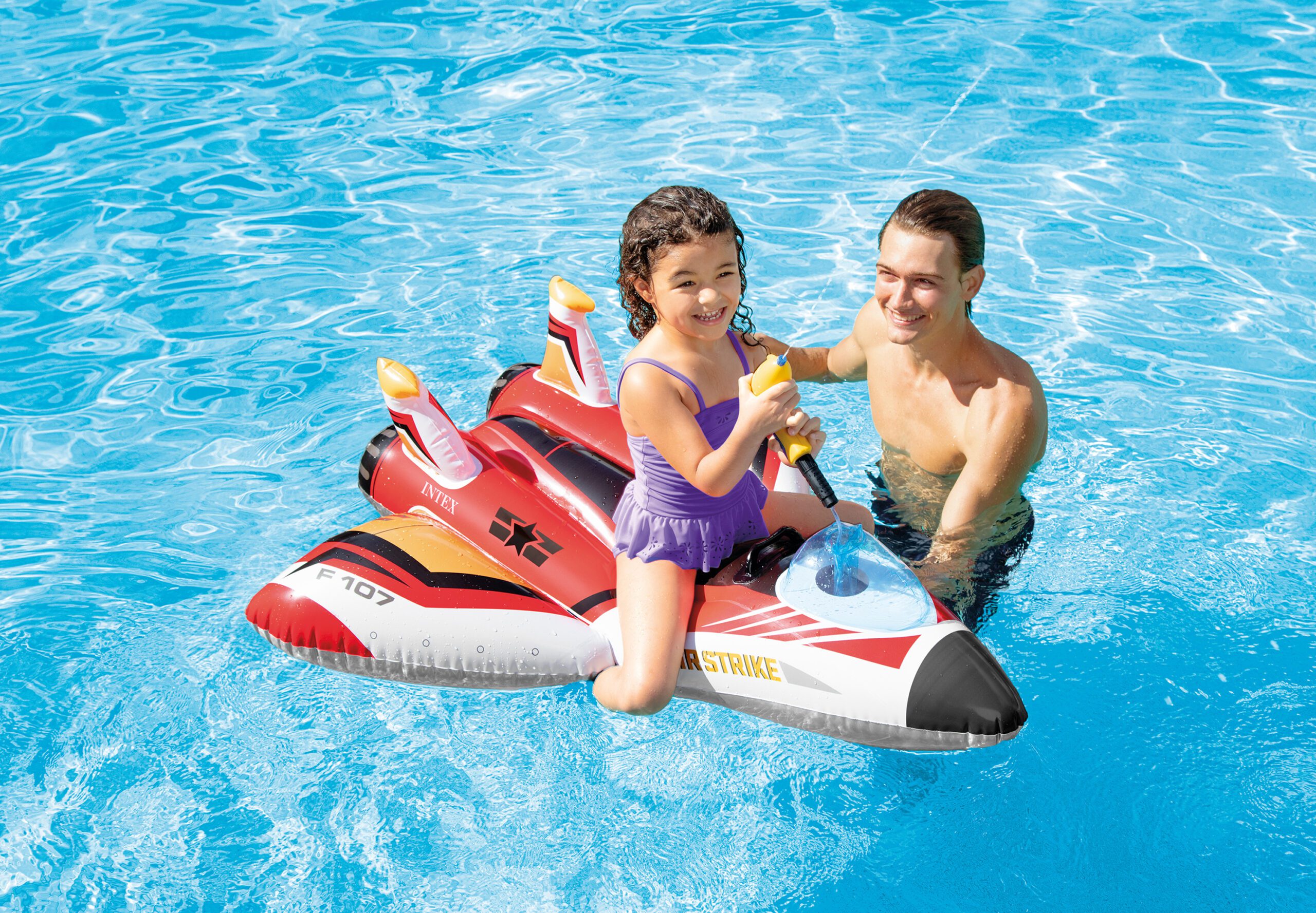 Pool Toys & Inflatables: Intex Water Gun Plane Ride-On Pool Toy 57536