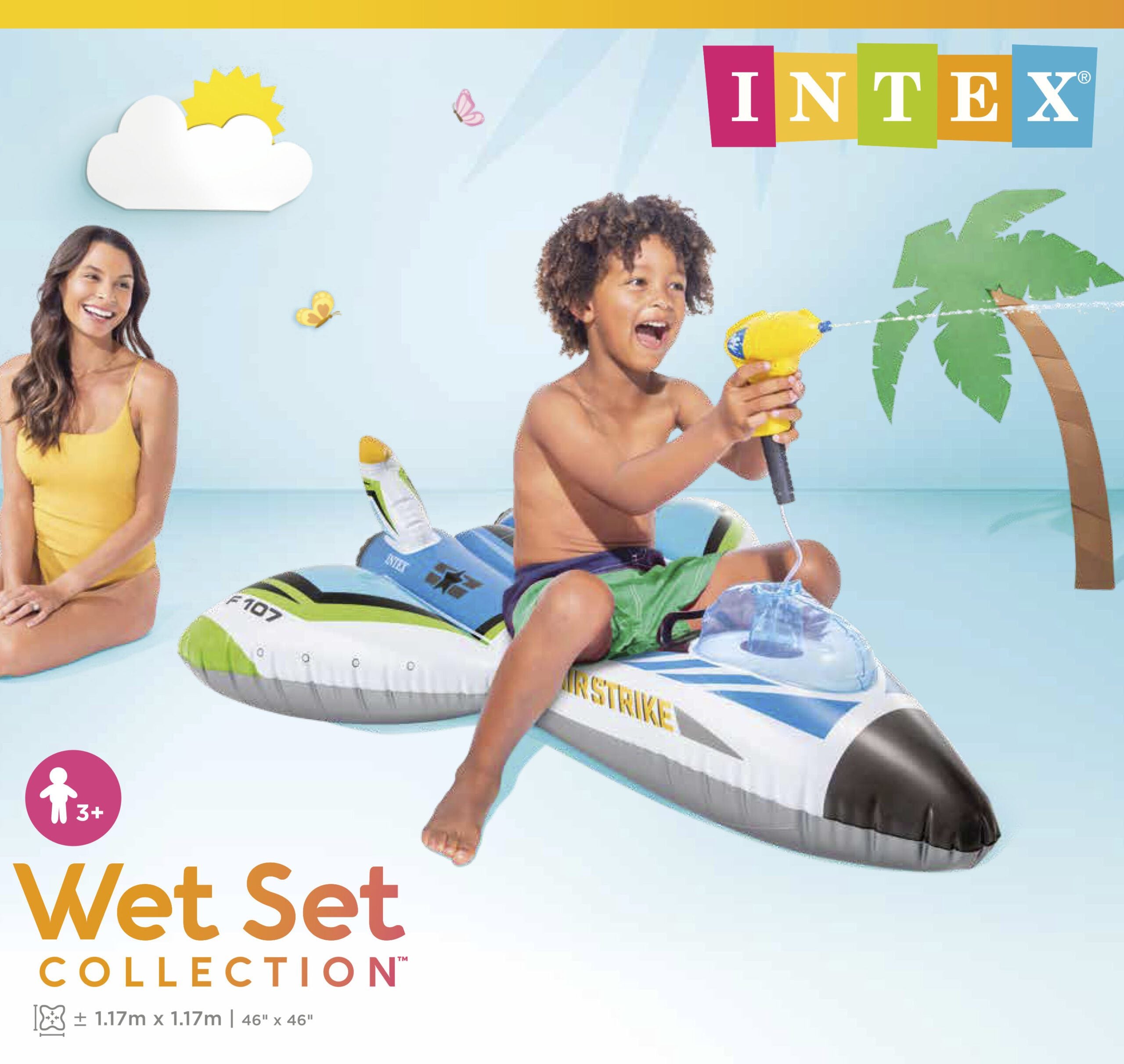 Pool Toys & Inflatables: Intex Water Gun Plane Ride-On Pool Toy 57536