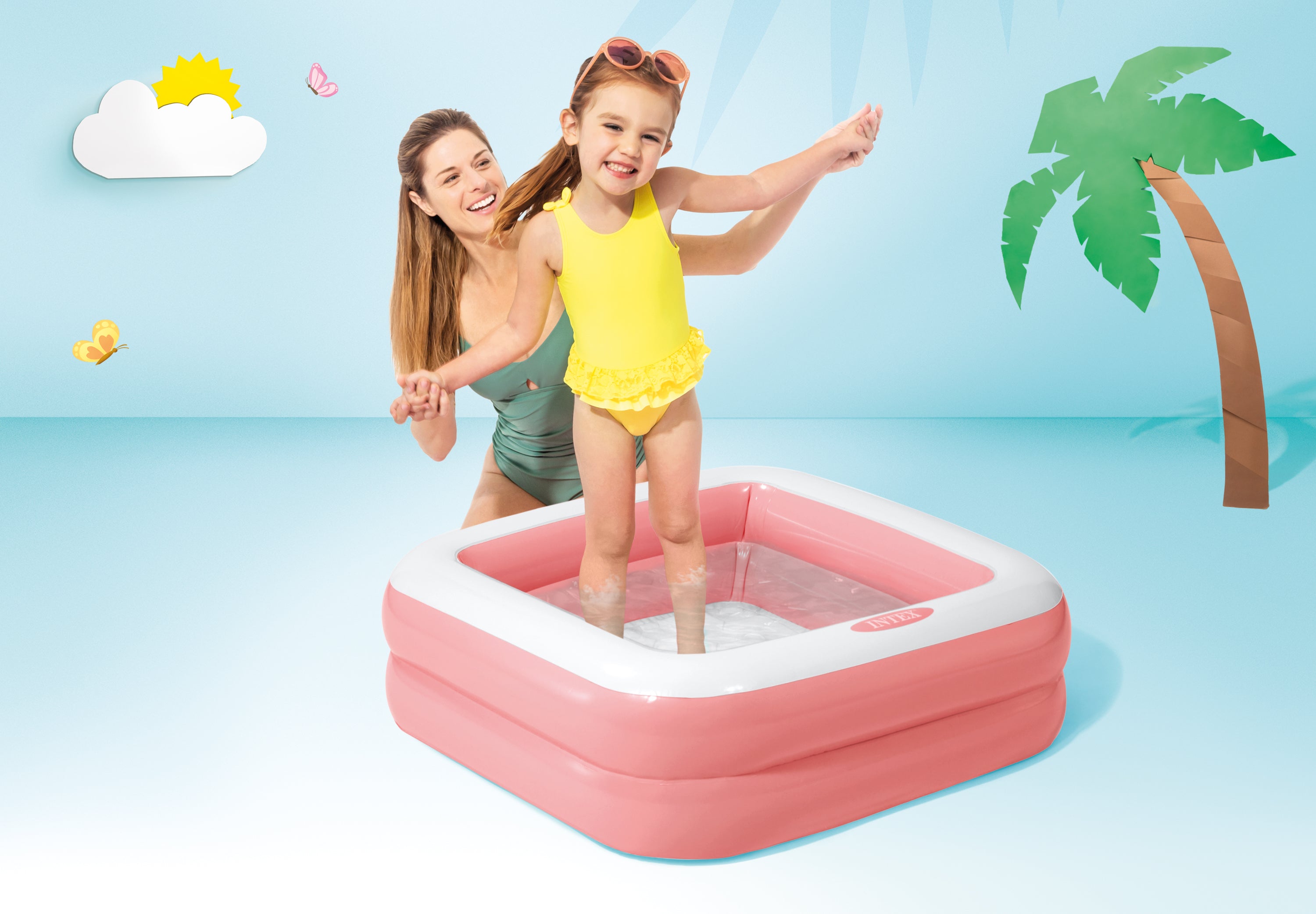 Swimming Pools: Intex Play Box Pool Pink 57100