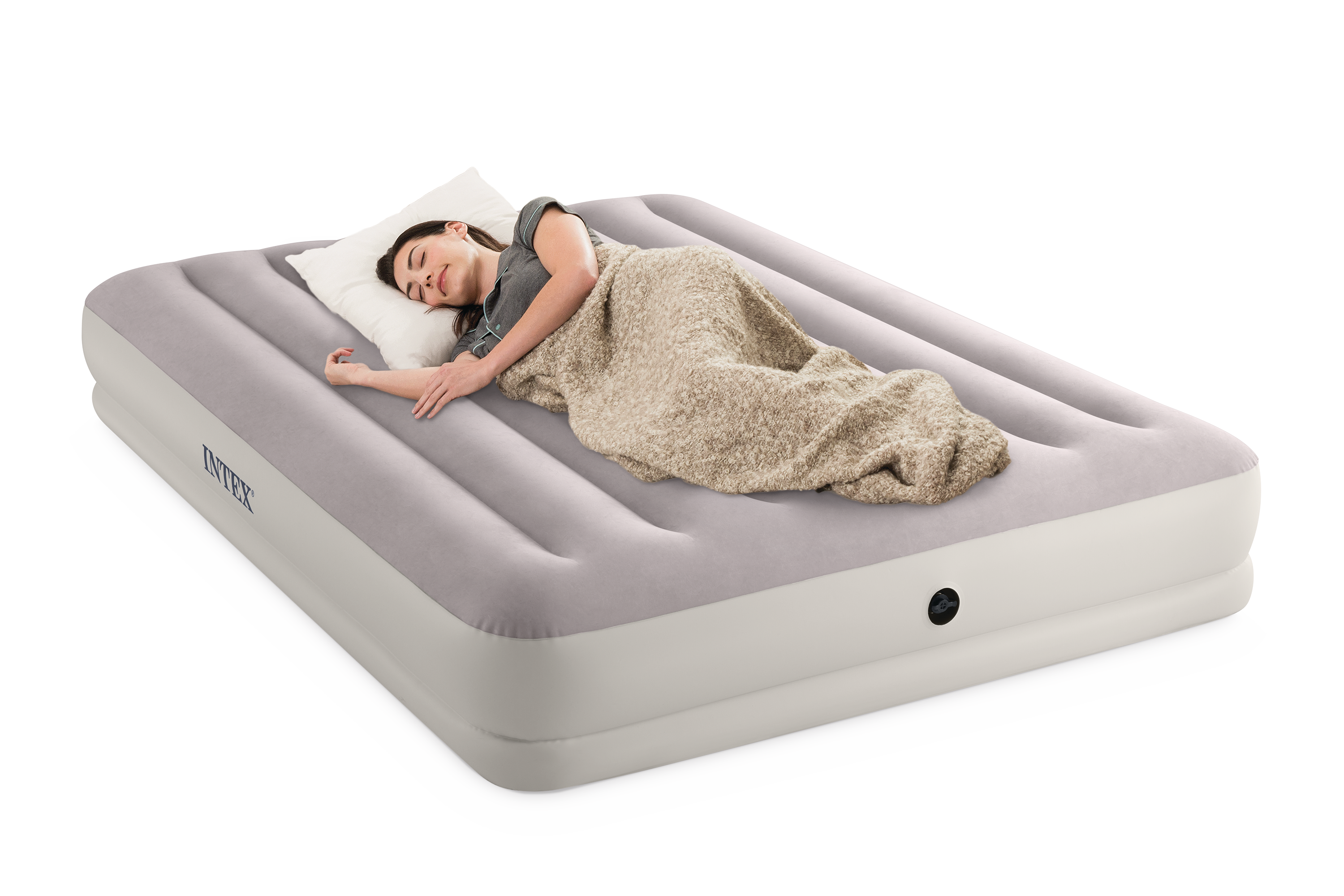 Inflatable Mattresses: Intex Queen Dura-Beam Prestige Mid-Rise Airbed w/ USB150 Pump- 64179