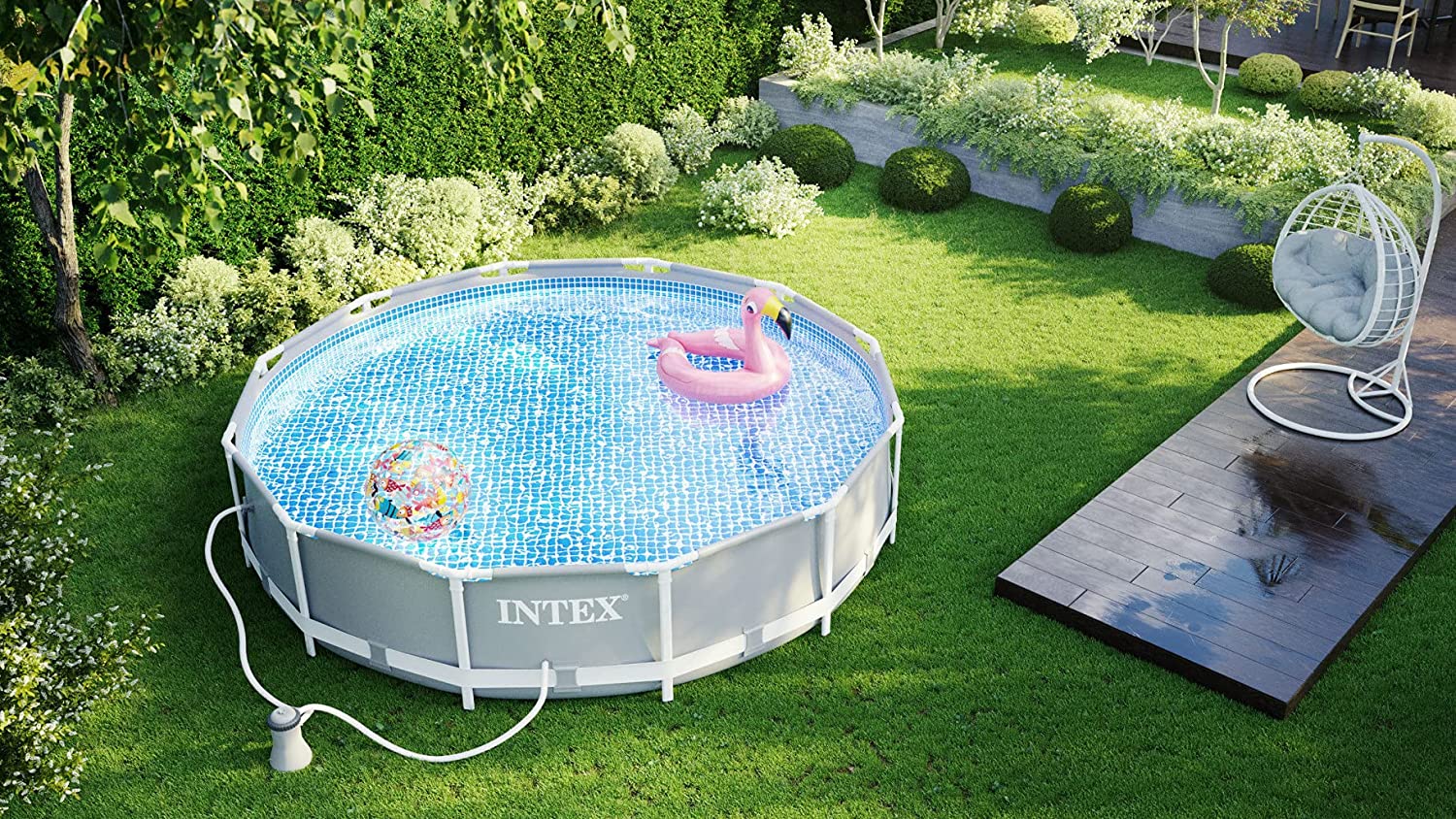 Swimming Pools: Intex PRISM 10' Metal Frame Above Ground Pool - 305cm x 76cm 26702