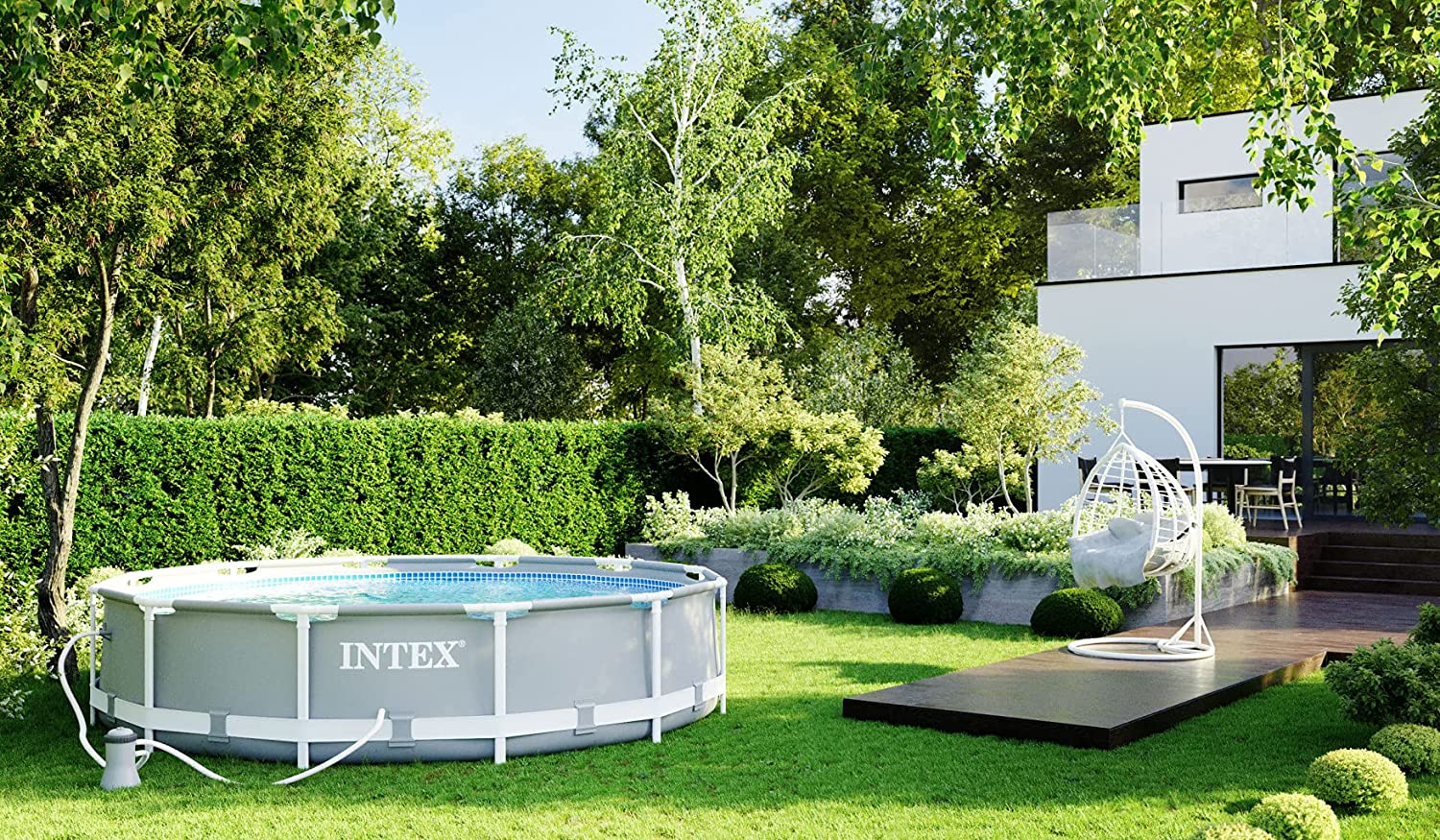 Swimming Pools: Intex PRISM 10' Metal Frame Above Ground Pool - 305cm x 76cm 26702
