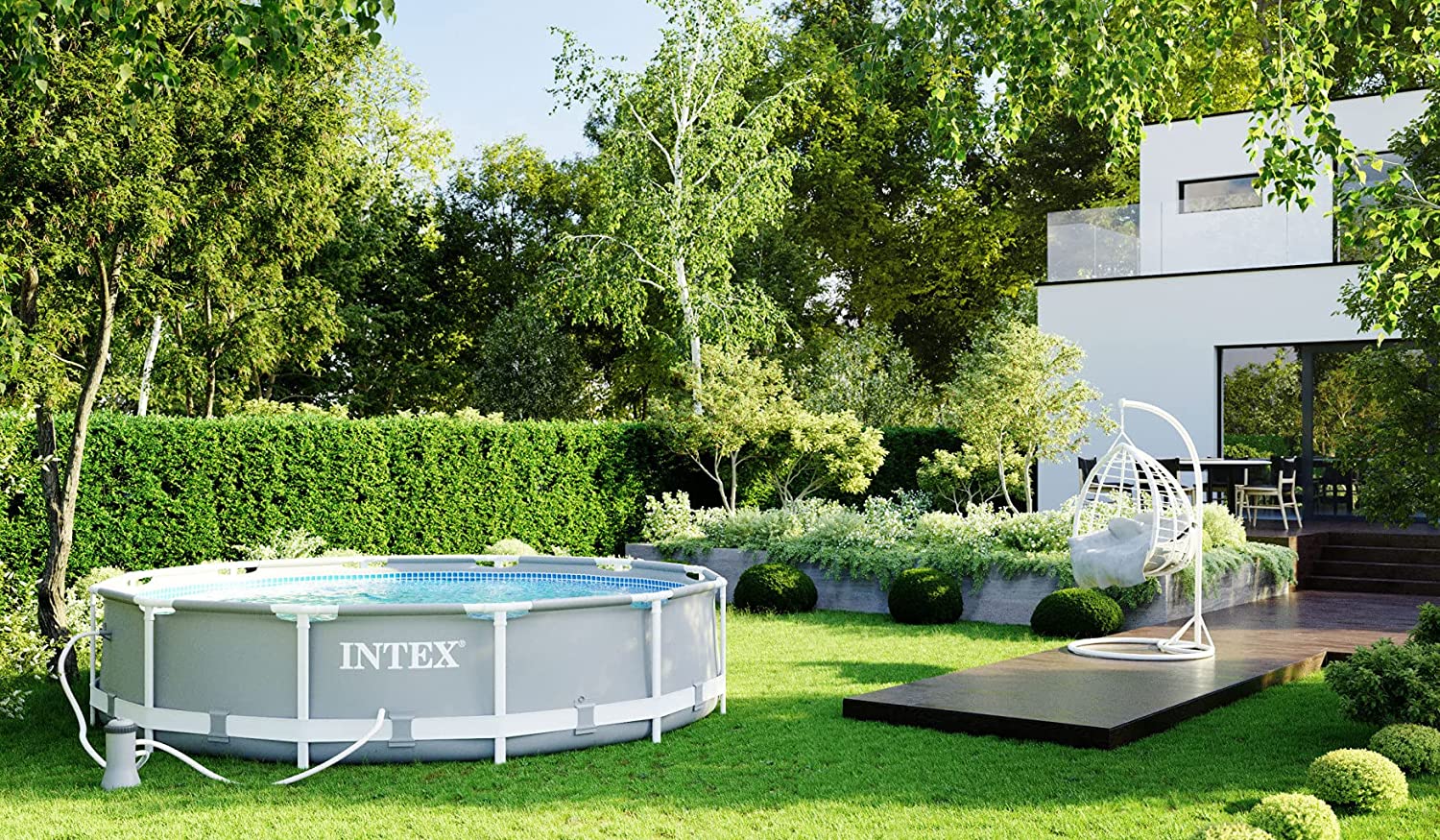 Swimming Pools: Intex PRISM 12' Metal Frame Above Ground Pool - 366cm x 76cm 26712