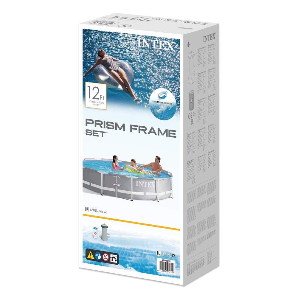 Swimming Pools: Intex PRISM 12' Metal Frame Above Ground Pool - 366cm x 76cm 26712