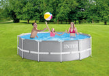 Swimming Pools: Intex PRISM Premium 12' Metal Frame Pool Outdoor Above Ground 366cm x 99cm - 26716