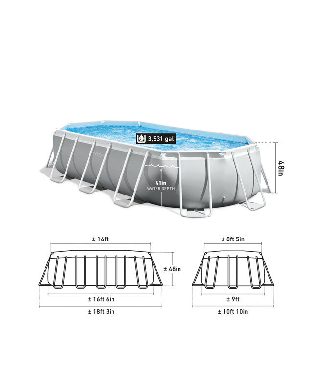 Swimming Pools: Intex PRISM Frame 16' Above Ground Pool 503cm x 274cm x 122cm 26796