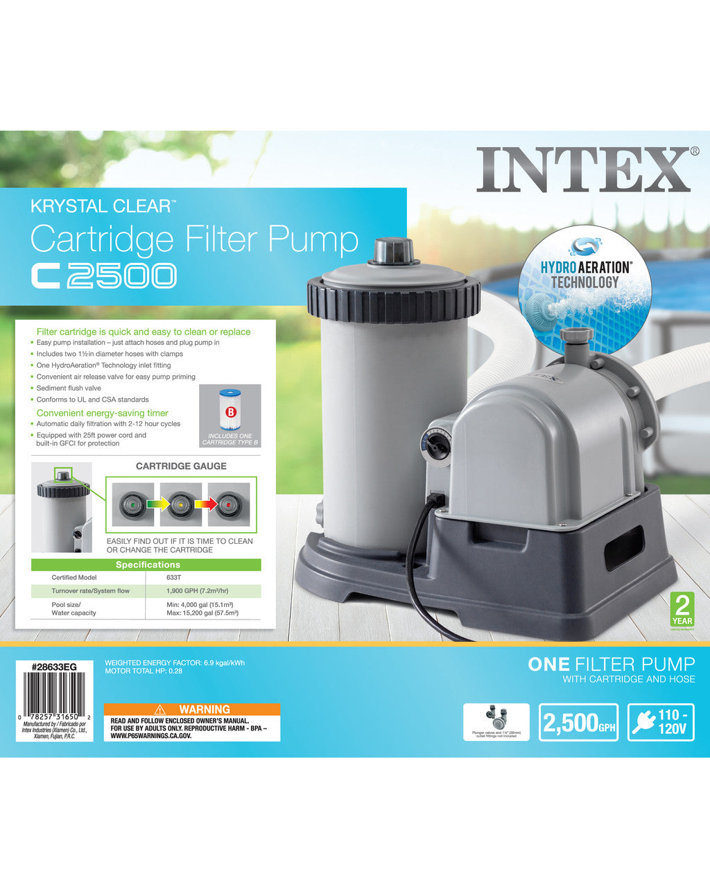 Pool Pumps: Intex Pool PUMP and FILTER 9463/h C2500 28634