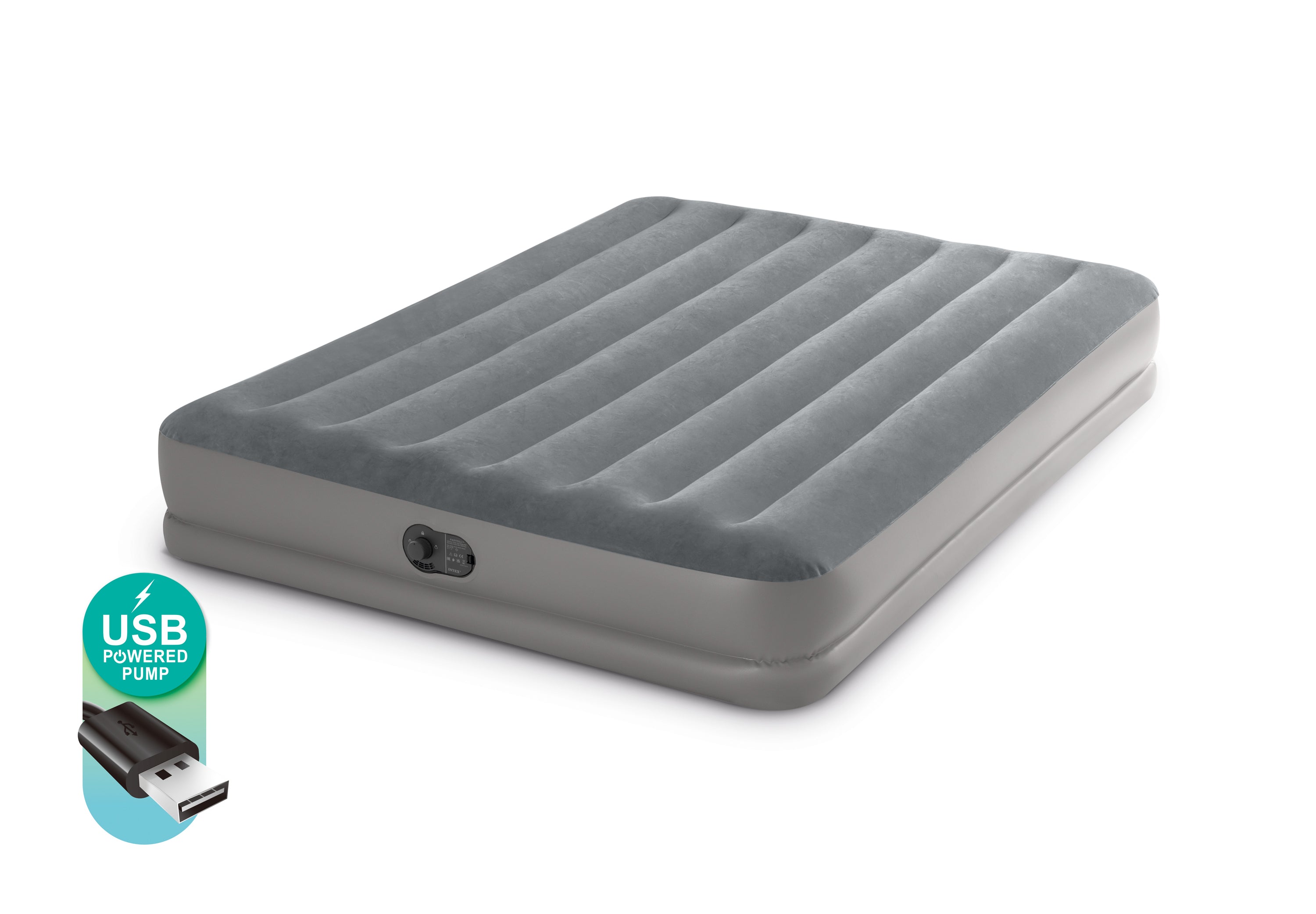 INTEX Queen Dura-Beam Standard Downy Easy Comfort Air Mattress 10 w/ Hand Pump 64765