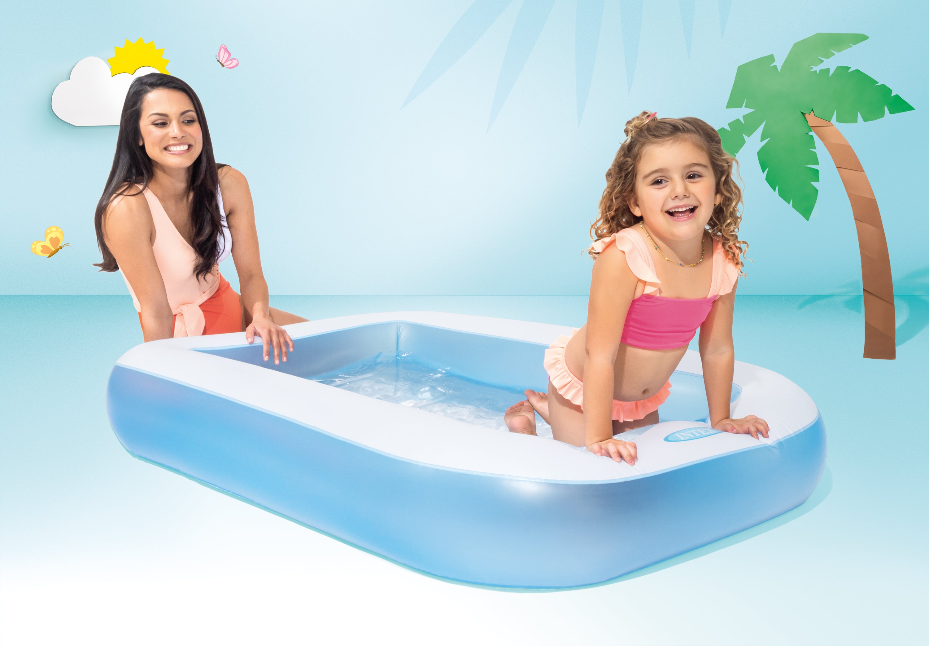Swimming Pools: Intex Rectangular Pool Kids Family 57403